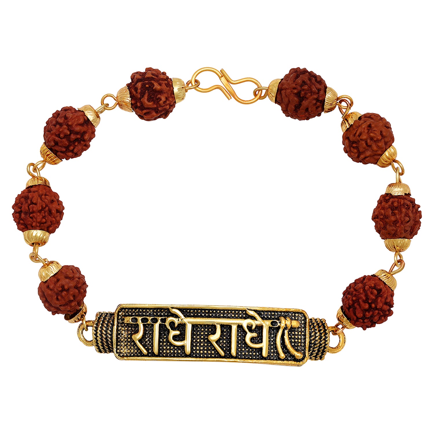 Lord Shiva Tripundra Tialk & Damru Adjutable Religious Rudraksha Bracelet