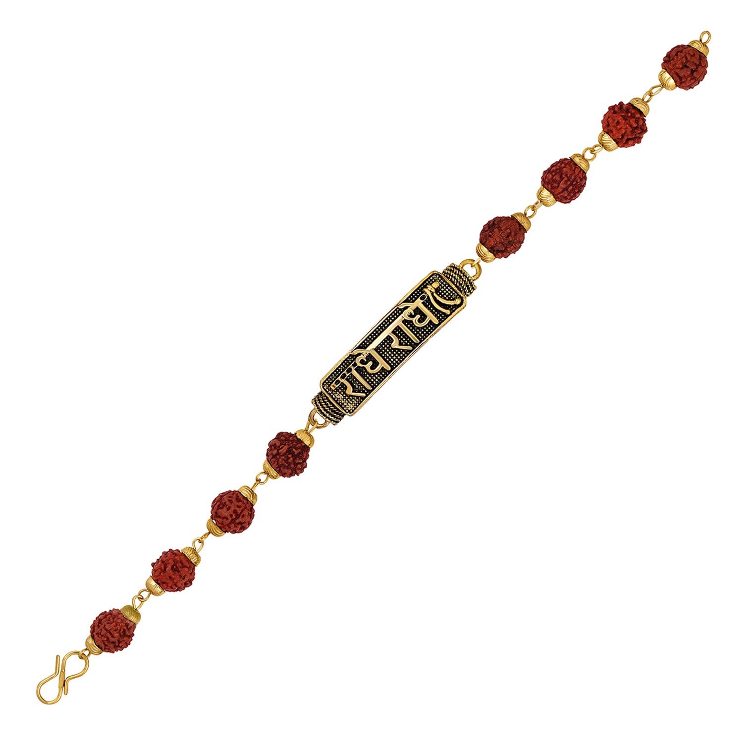 Lord Shiva Tripundra Tialk & Damru Adjutable Religious Rudraksha Bracelet