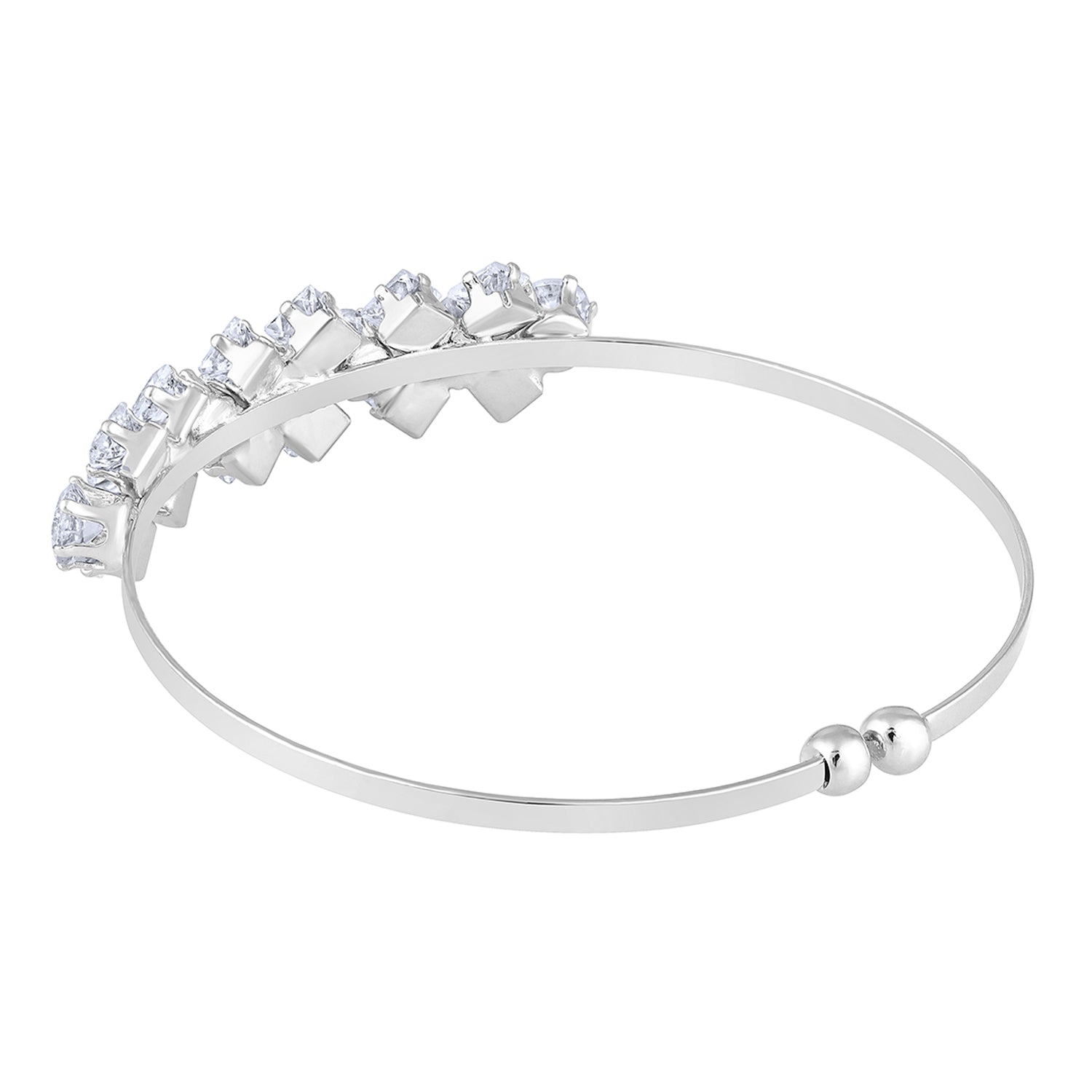 Floral Shaped CZ Studded Adjustable Kada / Bracelet for Women