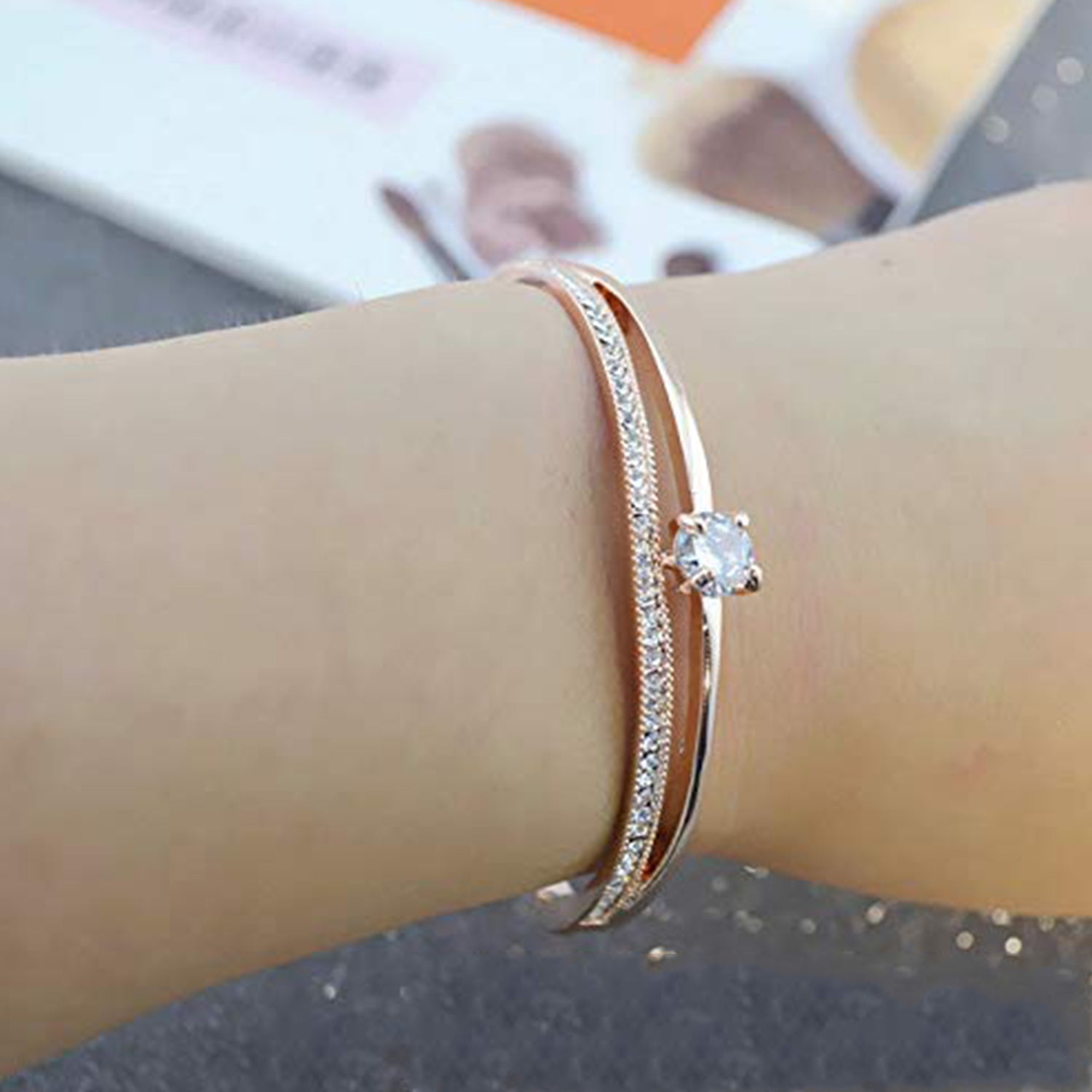 Bangle Style Beautifully Studded Kada Bracelet
