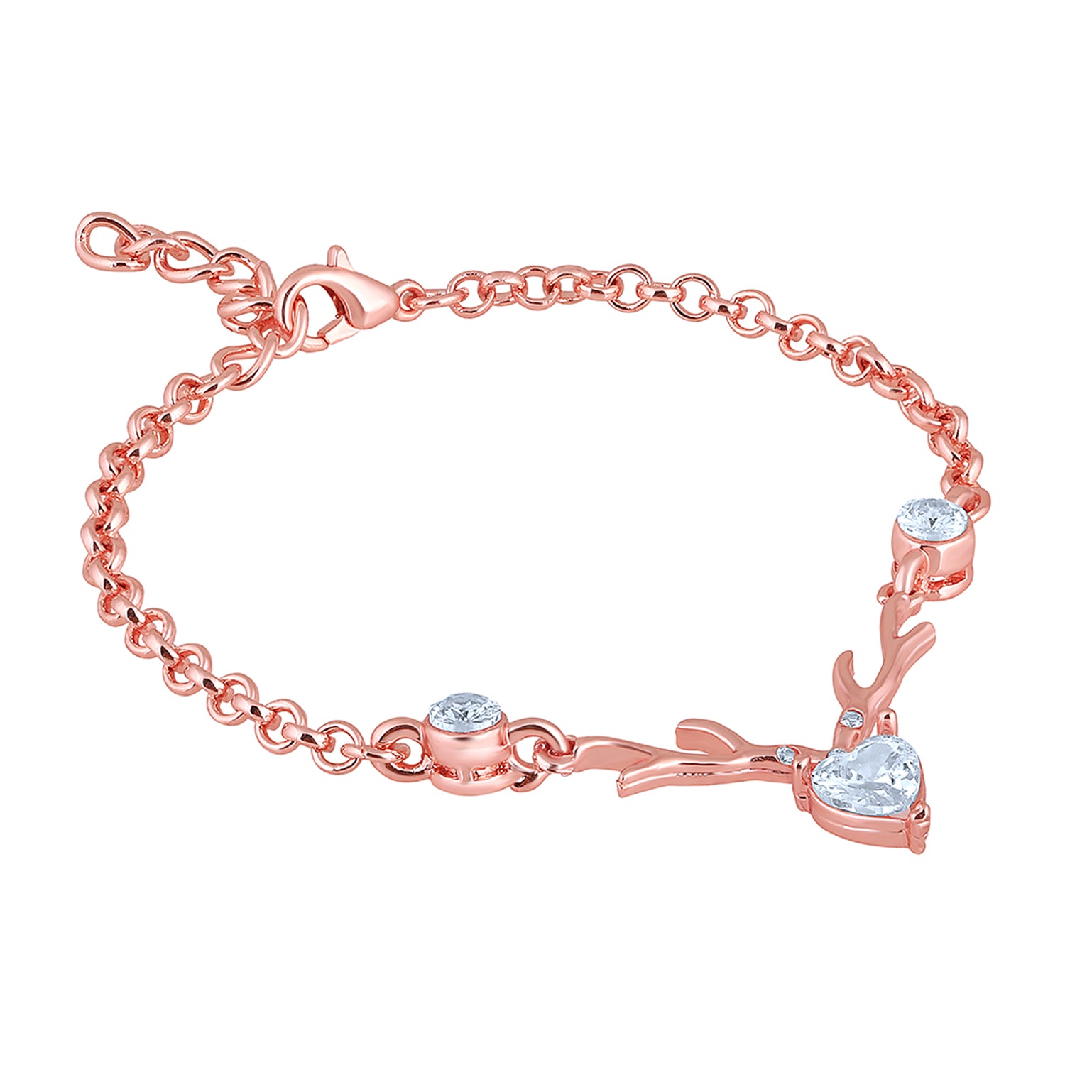 Heart & Deer-Shaped Stunning Adjustable Bracelet
