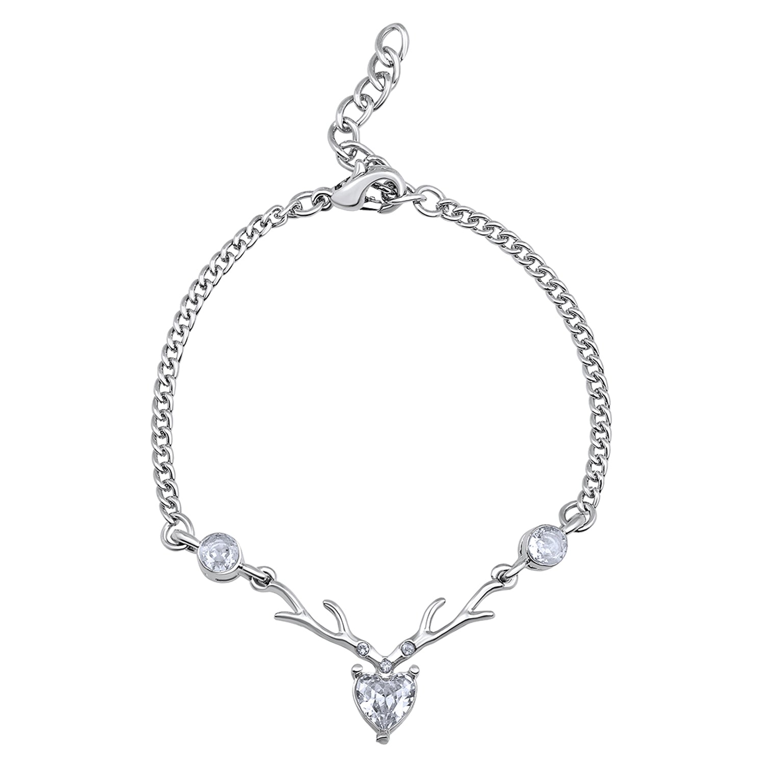 Heart & Deer-Shaped Stunning Adjustable Bracelet