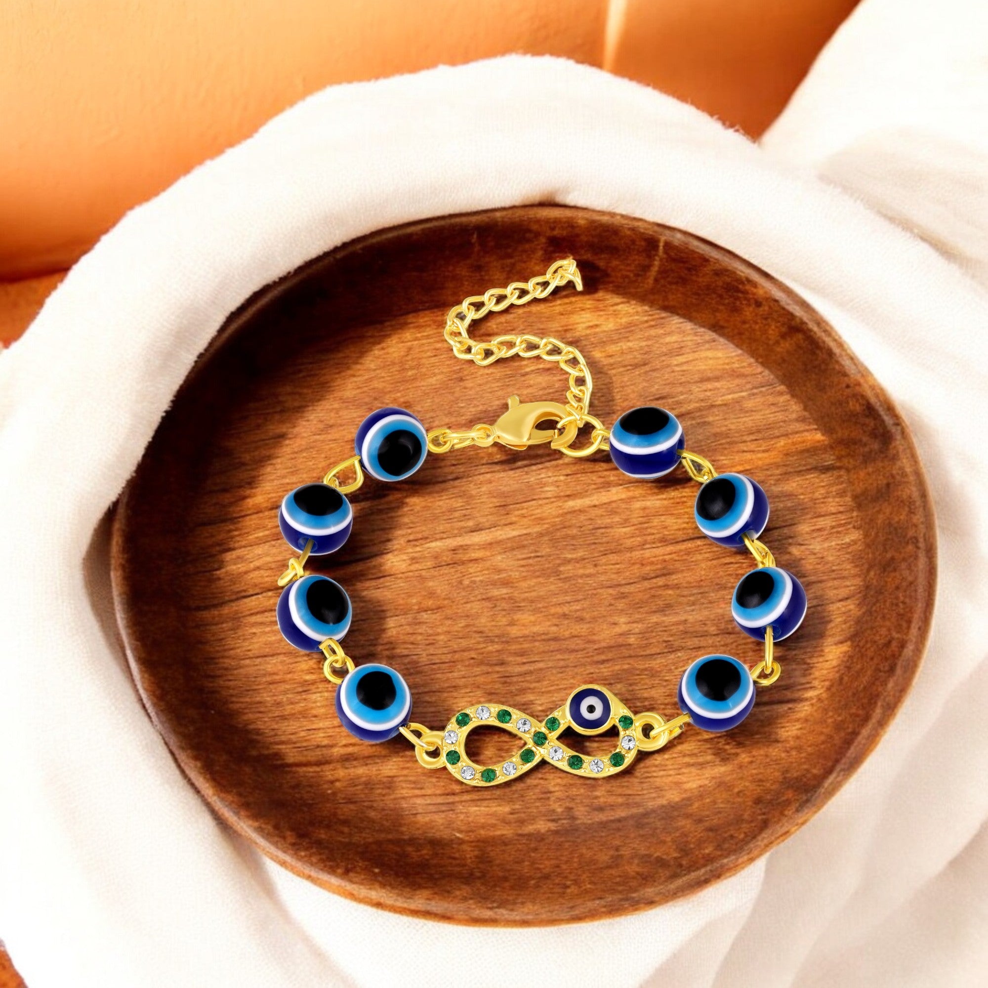 Infinity Evil Eye Adjustable Bracelet