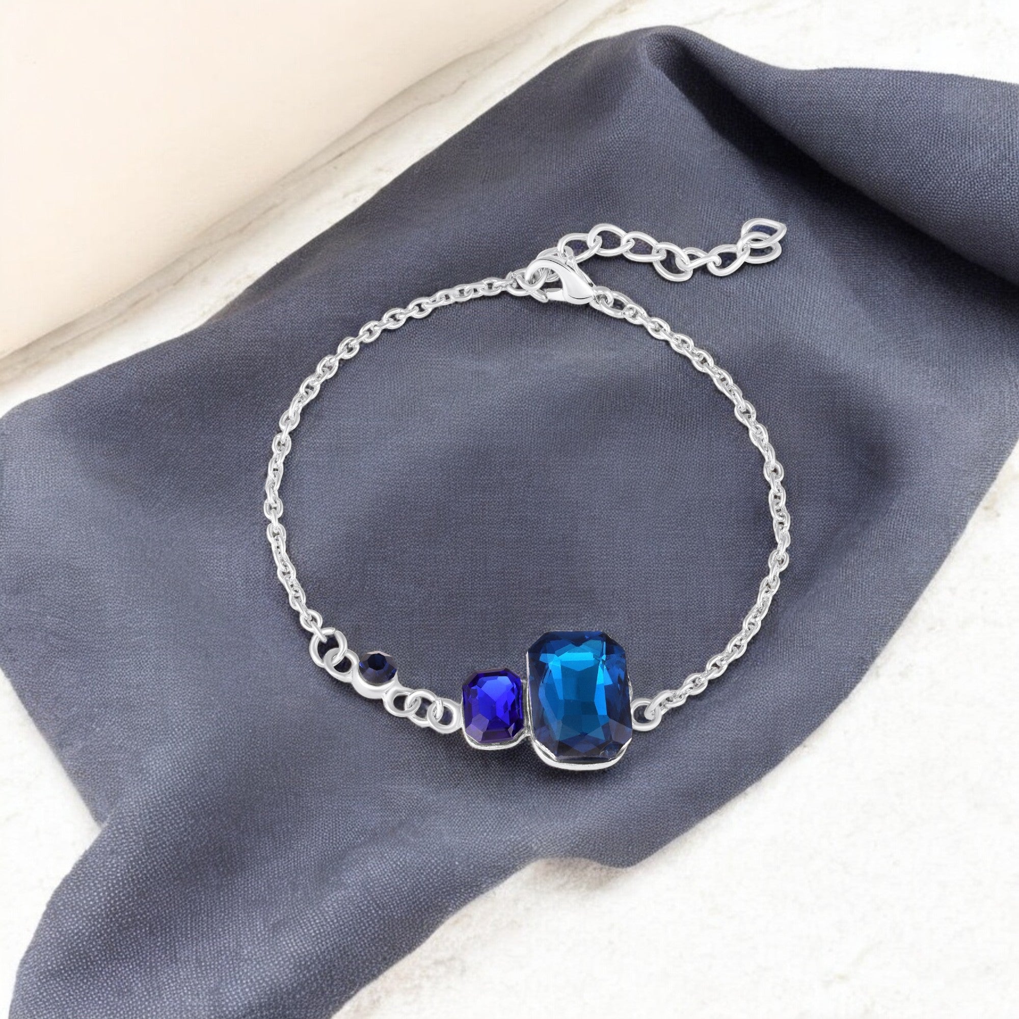Blue Stone Studded Adjustable Bracelet