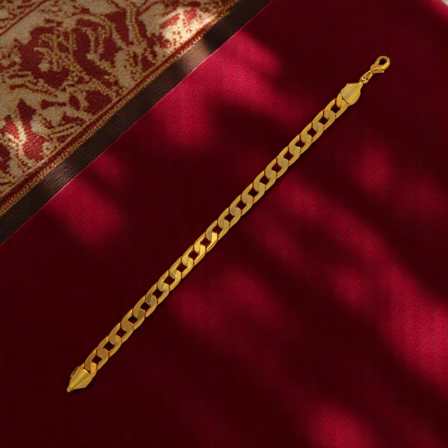 Micron Link Chain Gold Plated Mens Bracelet