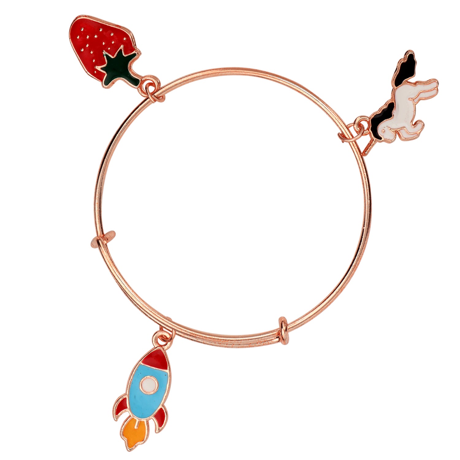 Multicolor 3 Meena Work Enamel Charms Kids Bracelets