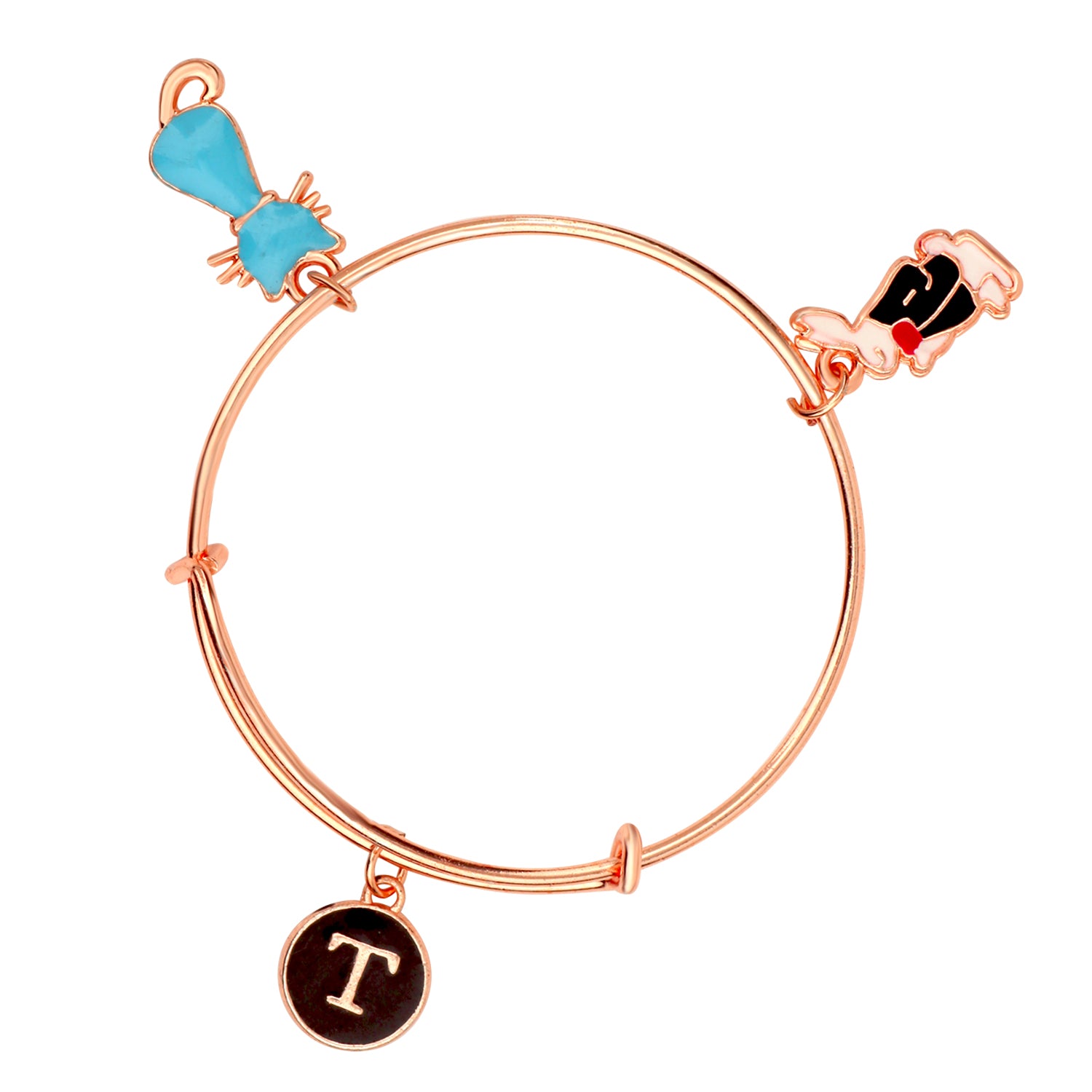 3 Colorful Meena Work Enamel Charms Kids Bracelets