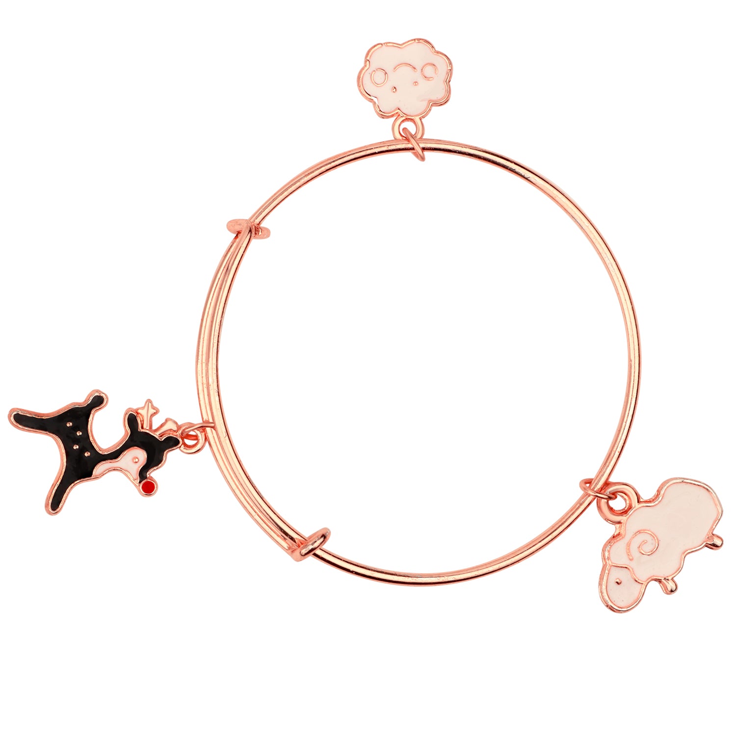 3 Colorful Meena Work Enamel Charms Kids Bracelets