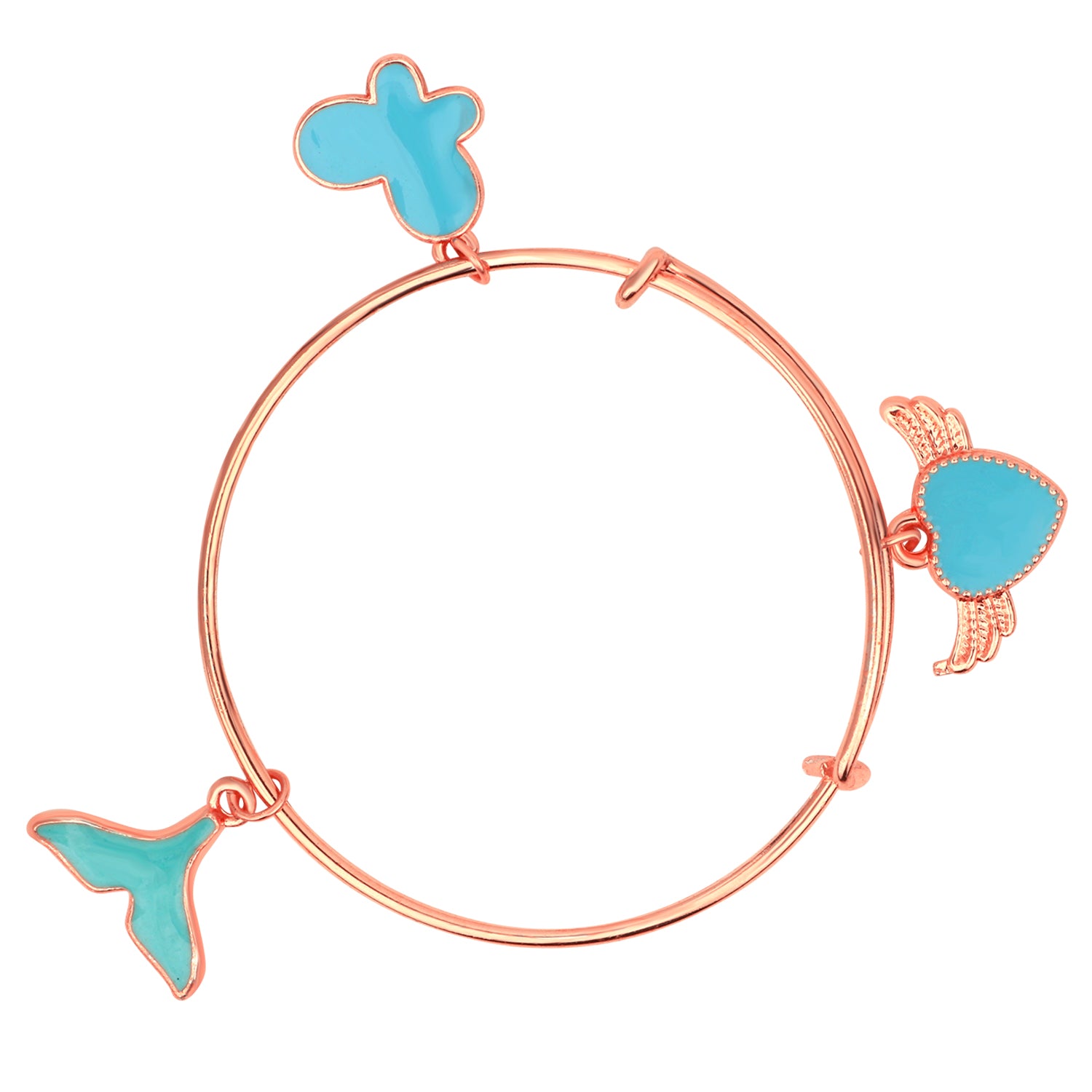 3 Colorful Meena Work Enamel Charms Kids Bracelets