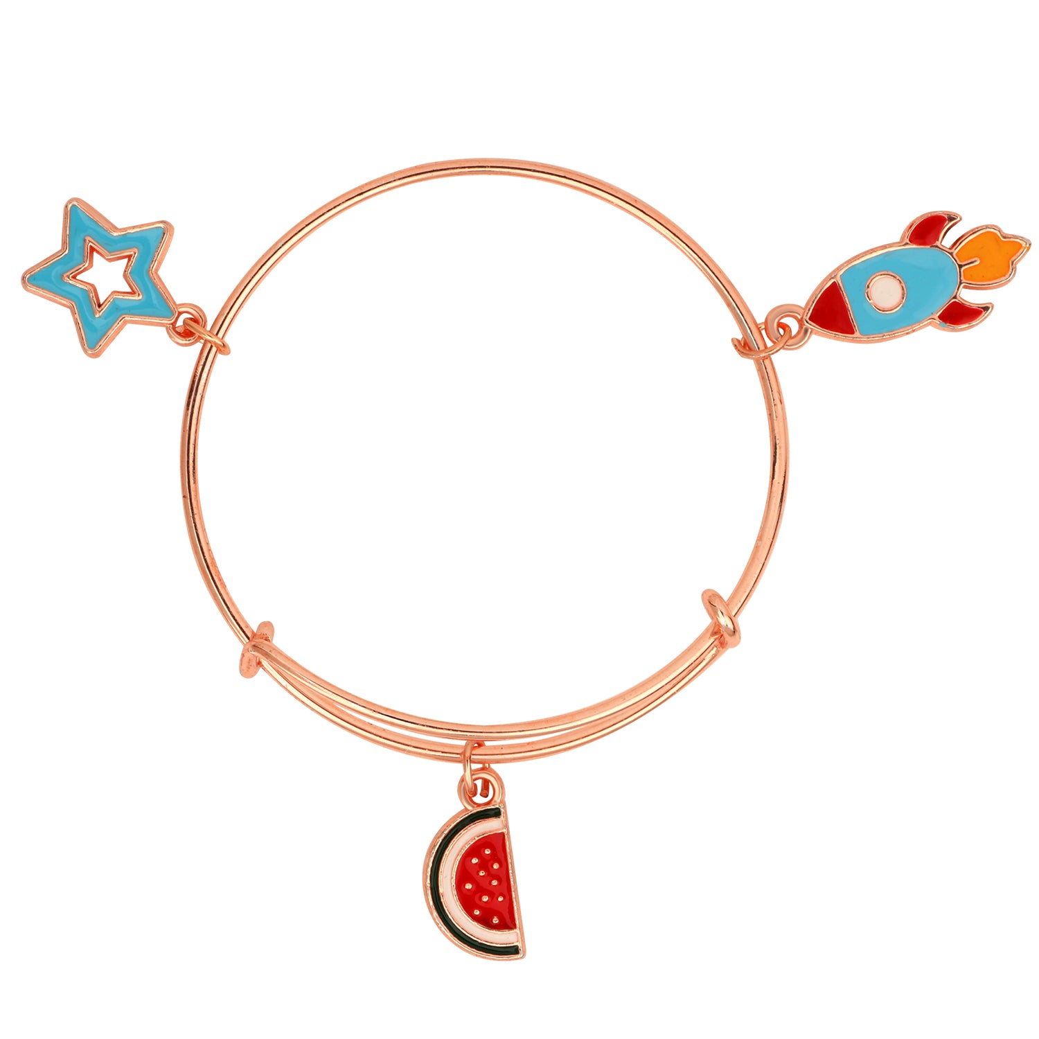 3 Colorful Meena Work Enamel Charms Kids Bracelets
