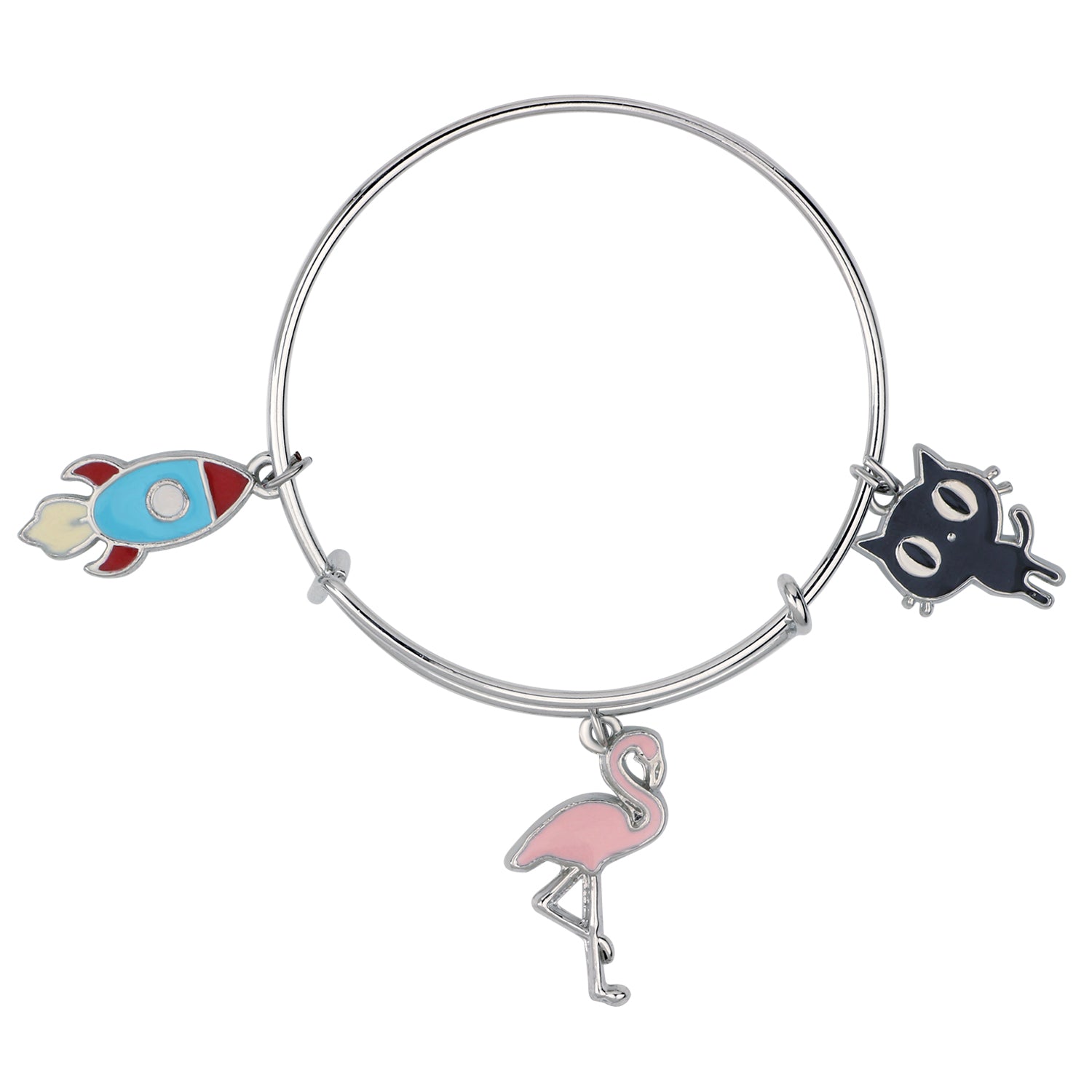 3 Colorful Meena Work Enamel Charms Kids Bracelets