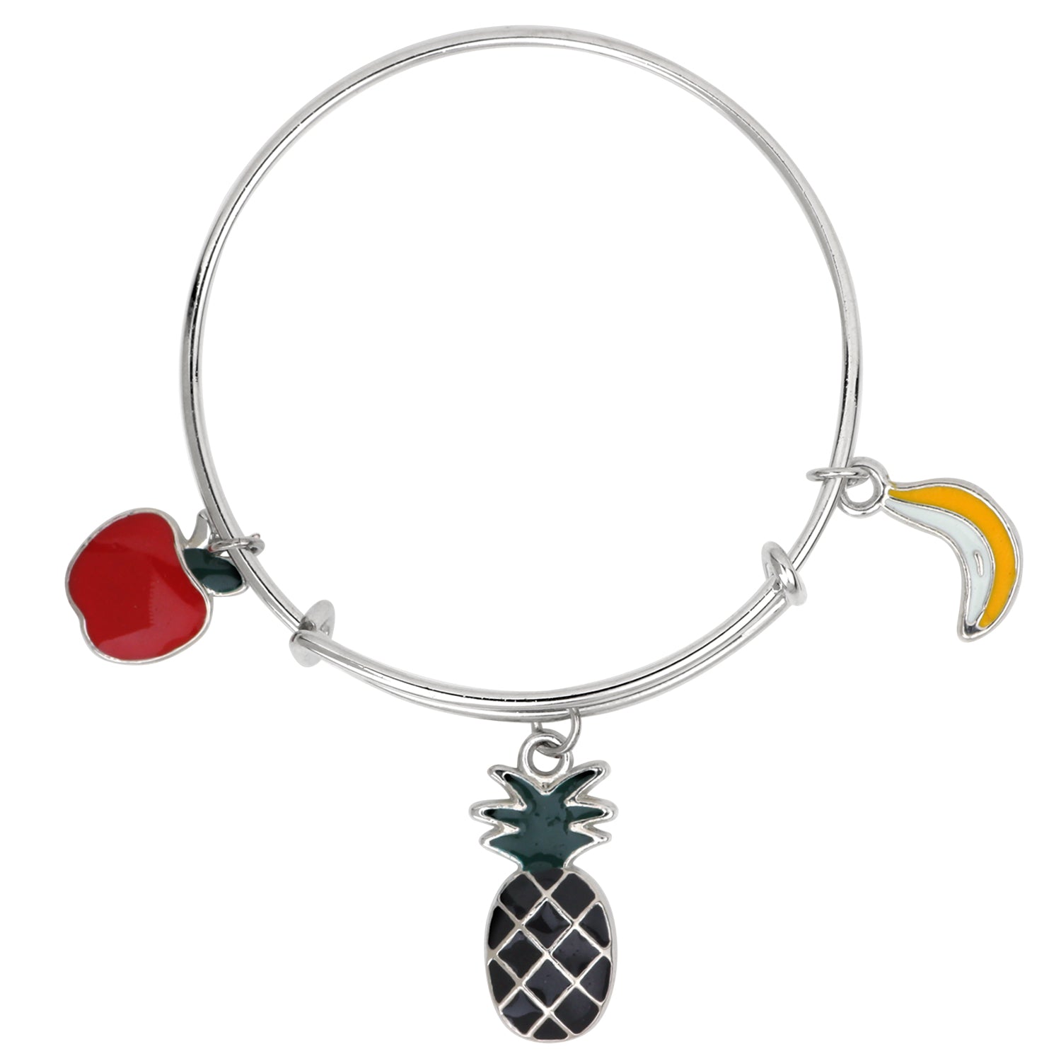 3 Colorful Meena Work Enamel Charms Kids Bracelets