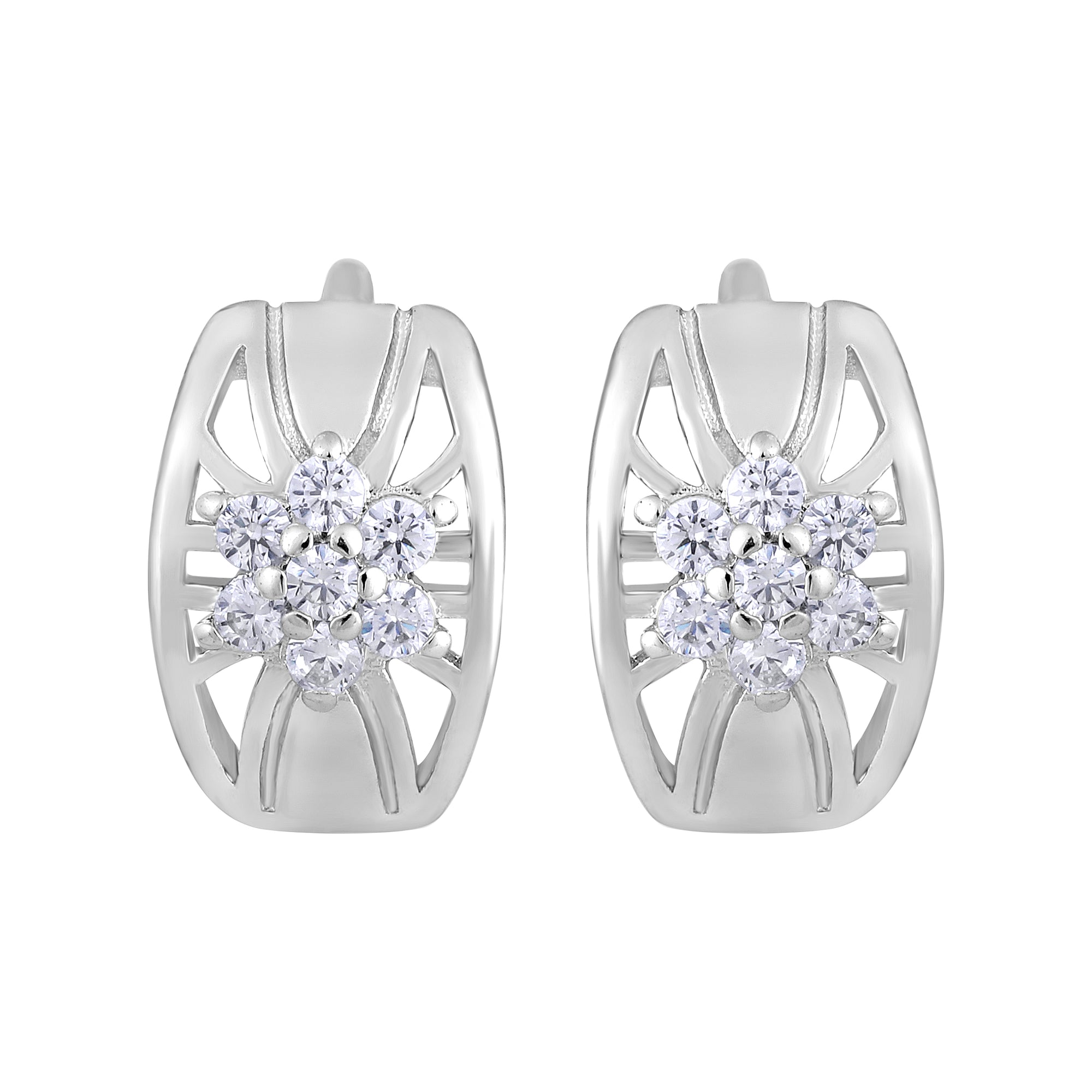 Floral American Diamond Bali Earrings