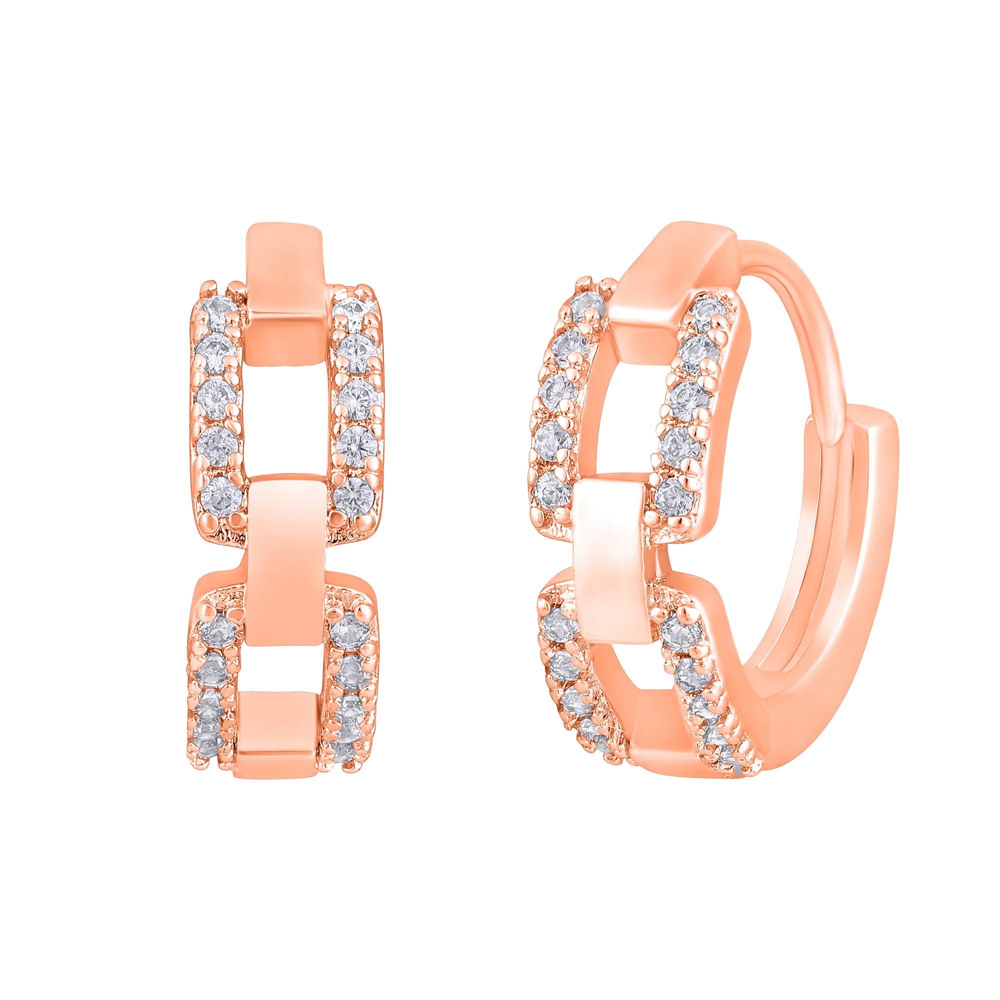 American Diamond Linked  Bali Earrings