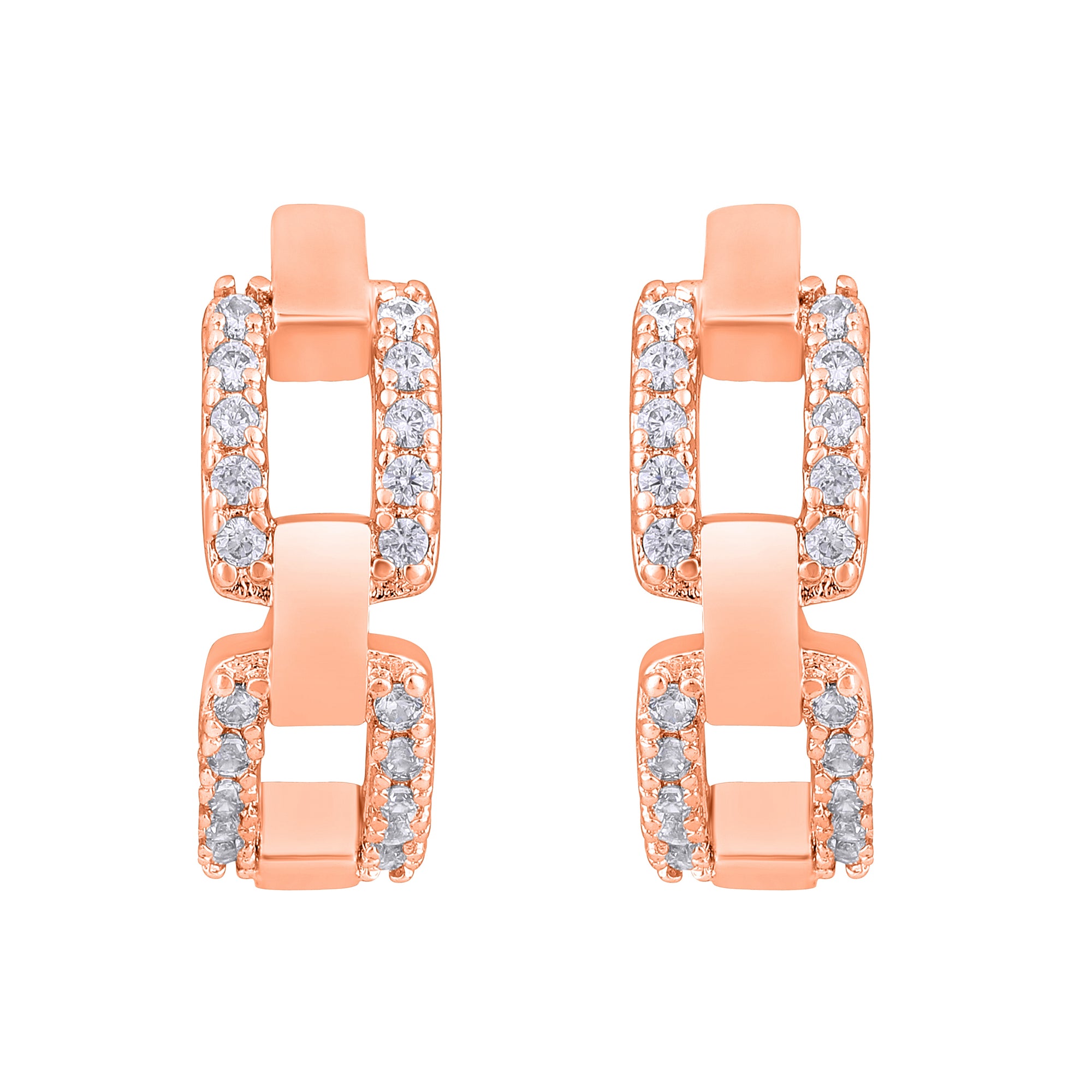 American Diamond Linked  Bali Earrings