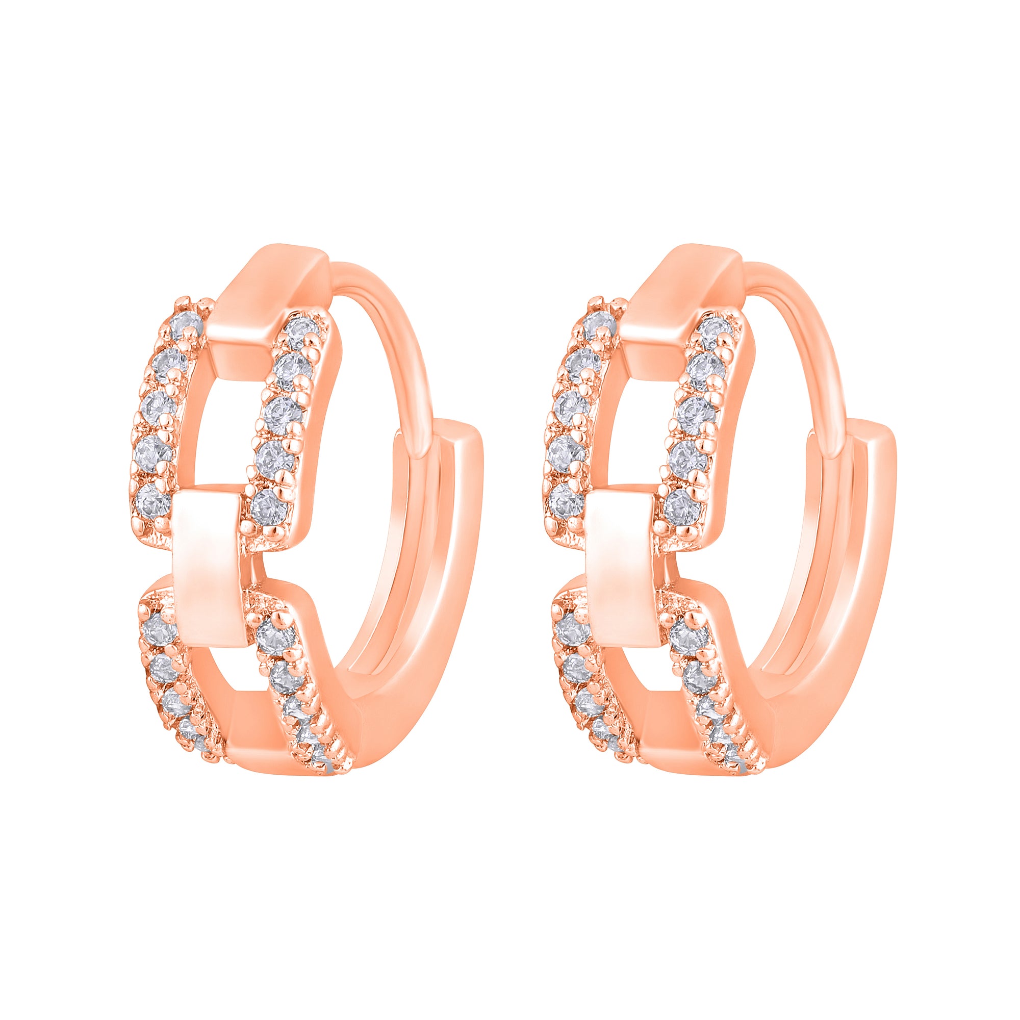 American Diamond Linked  Bali Earrings