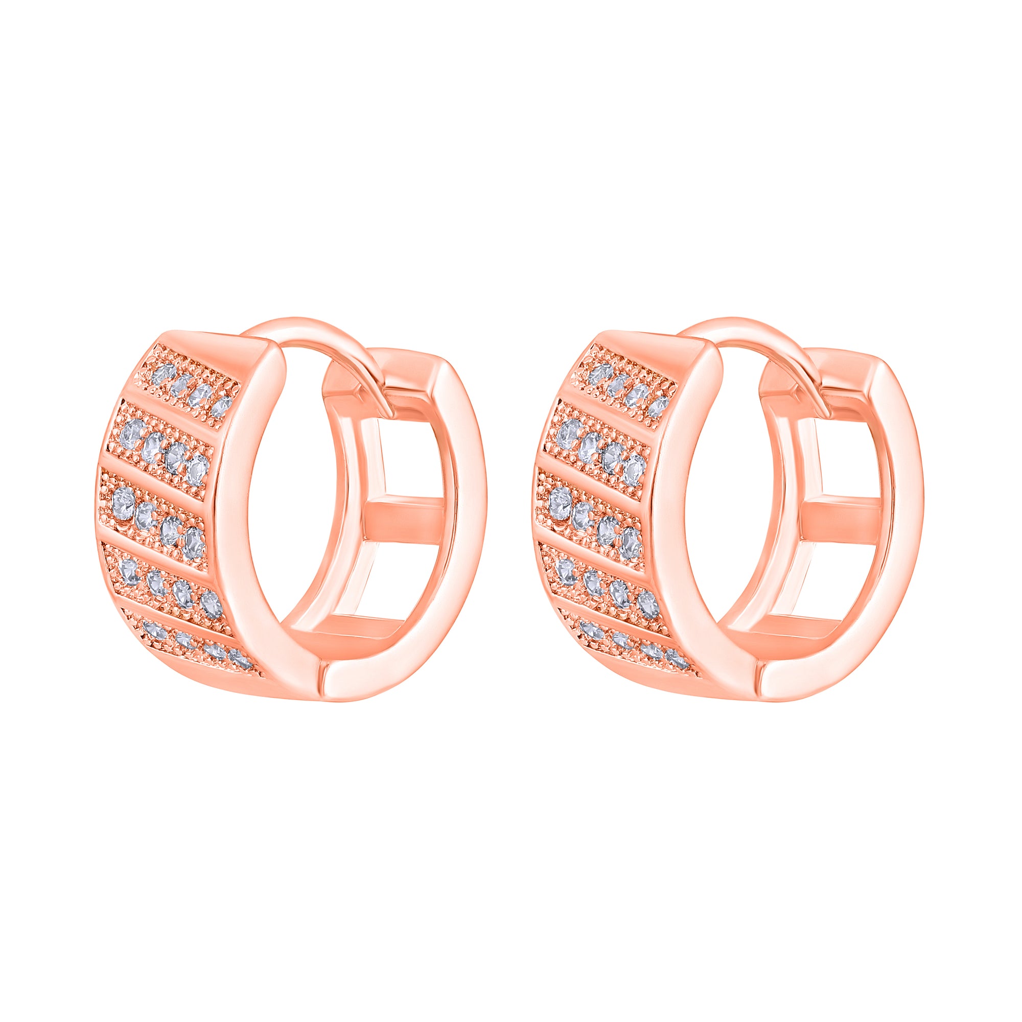 White American Diamond Hoop Bali Earrings