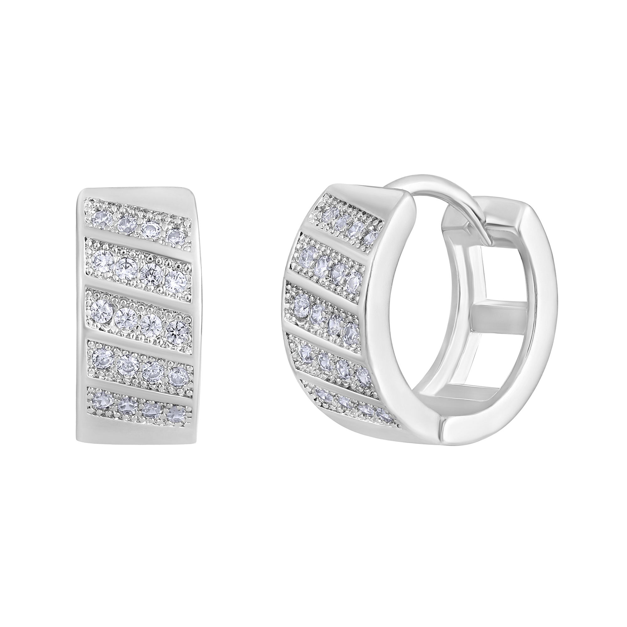 White American Diamond Bali Earrings