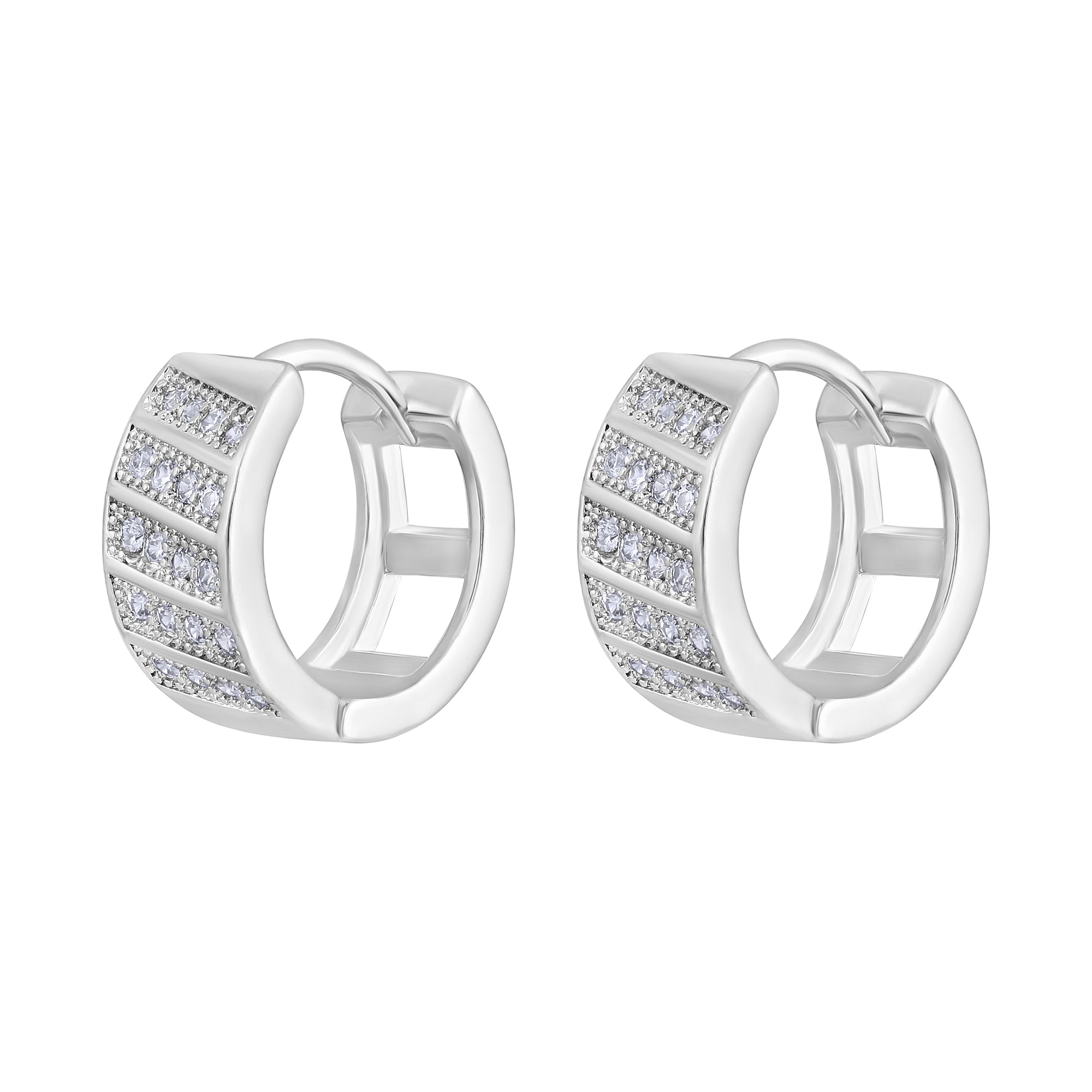 White American Diamond Bali Earrings