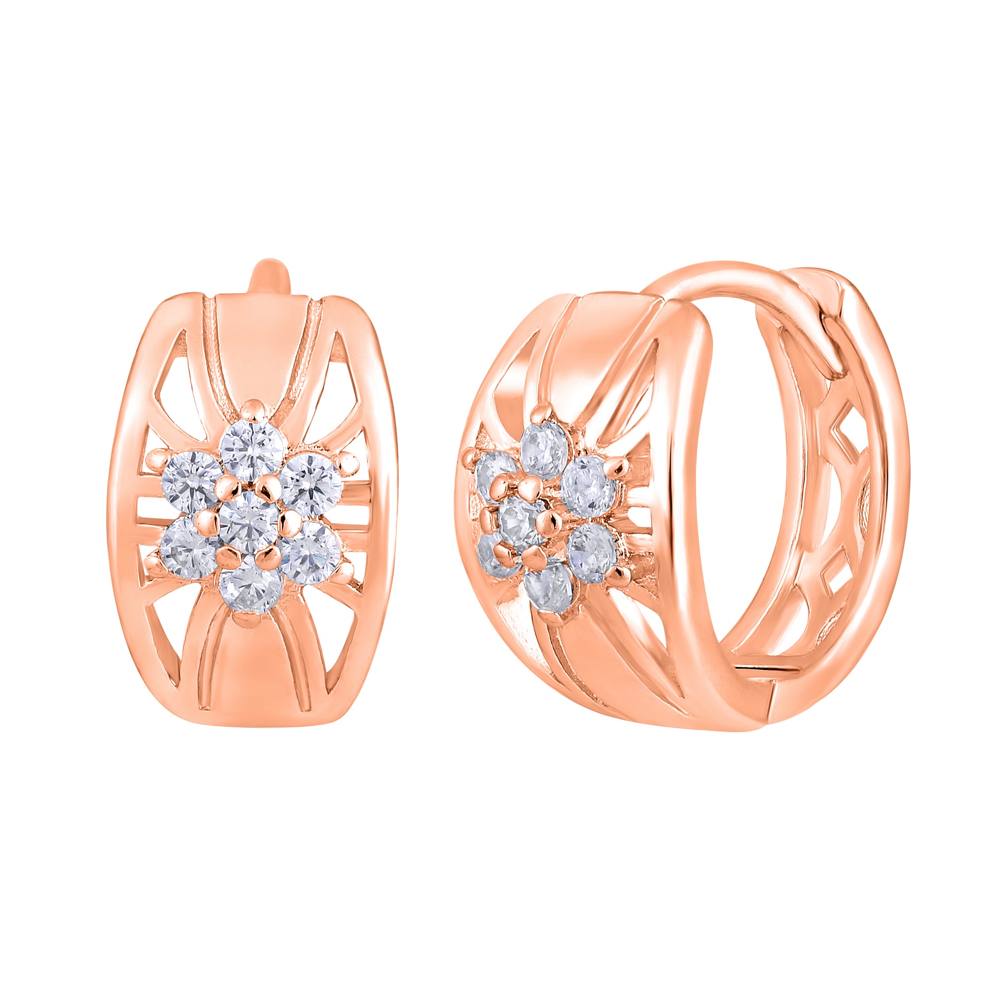 Floral American Diamond Bali Earrings