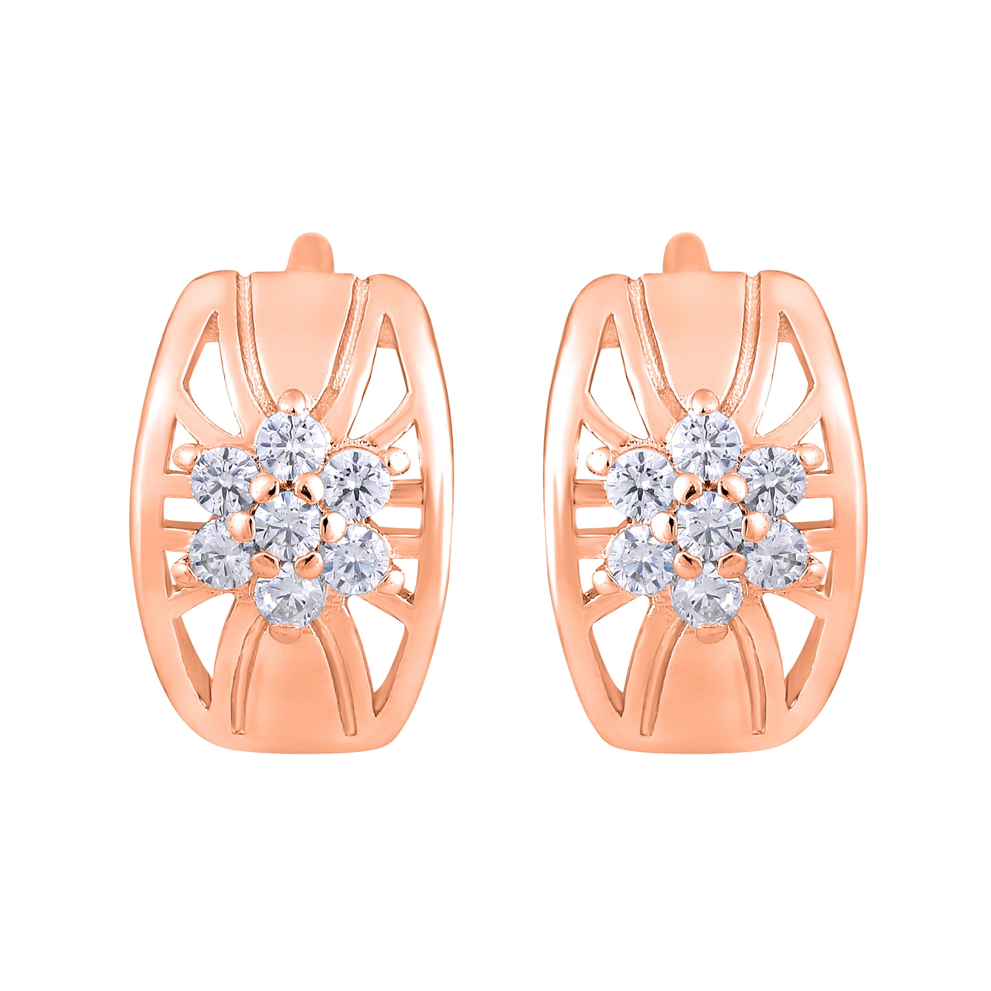 Floral American Diamond Bali Earrings