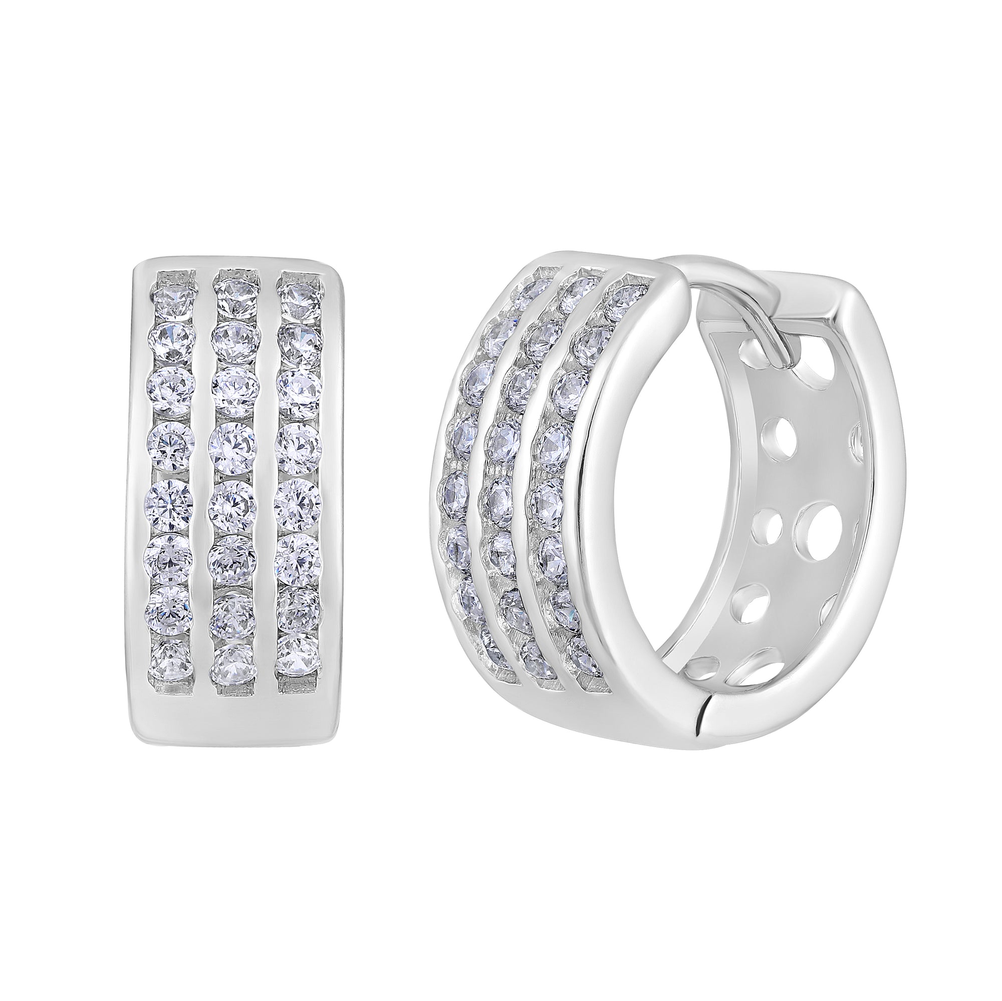 American Diamond Bali Hoop Earrings