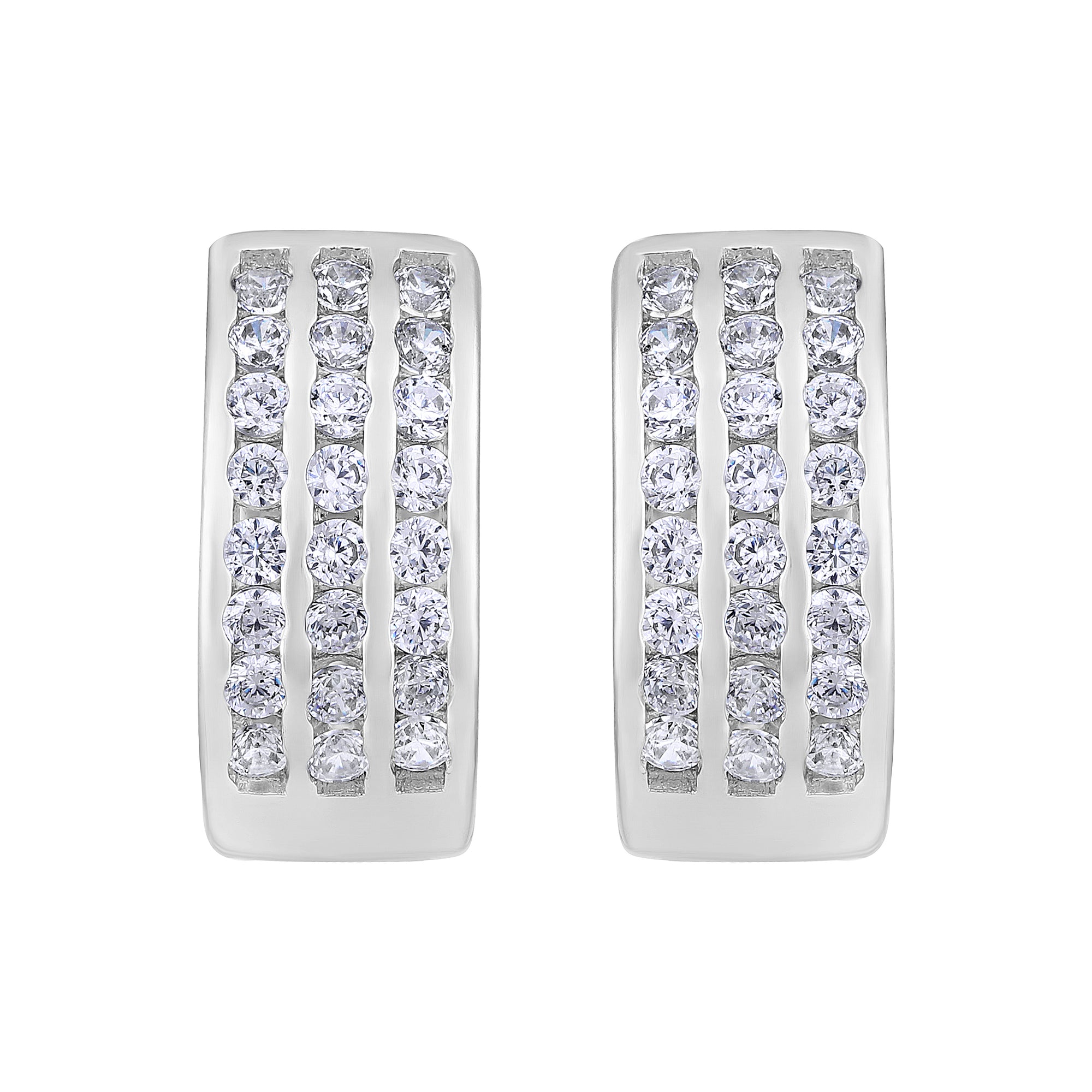 American Diamond Bali Hoop Earrings
