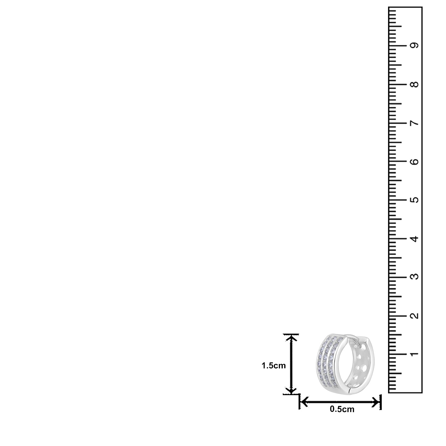 American Diamond Bali Hoop Earrings