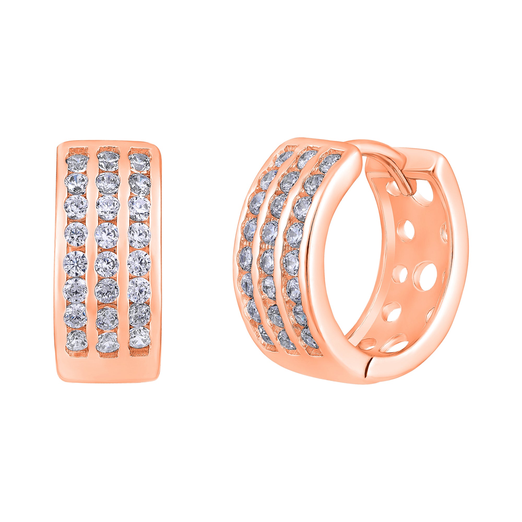 American Diamond Bali Hoop Earrings