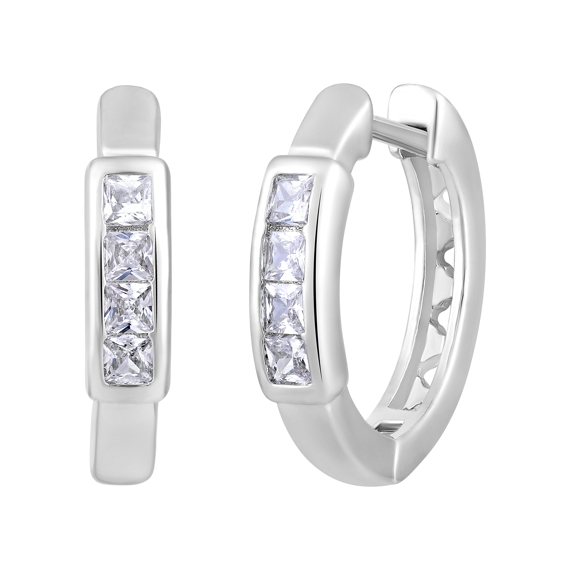 American Diamond Bali Hoop Earrings