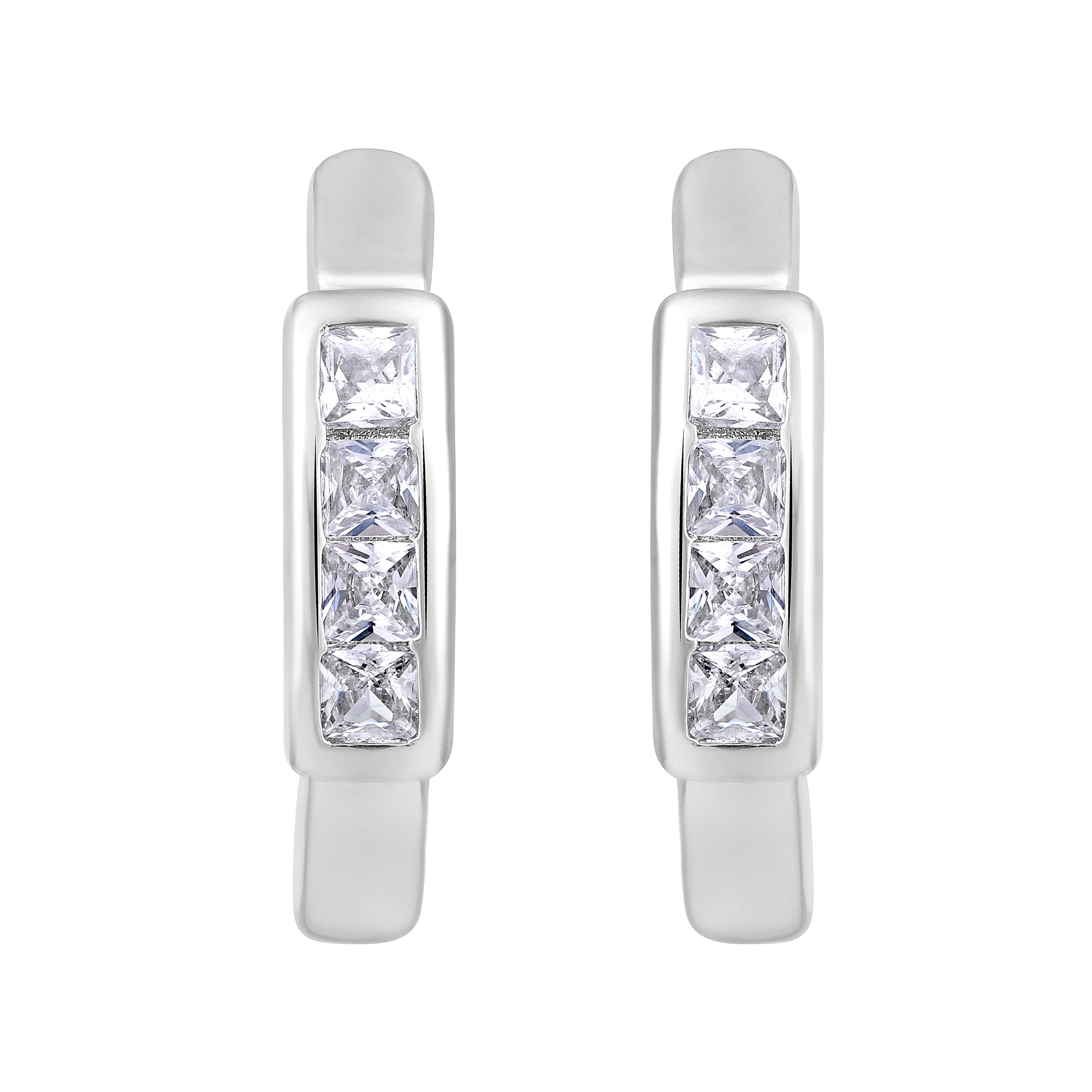 American Diamond Bali Hoop Earrings