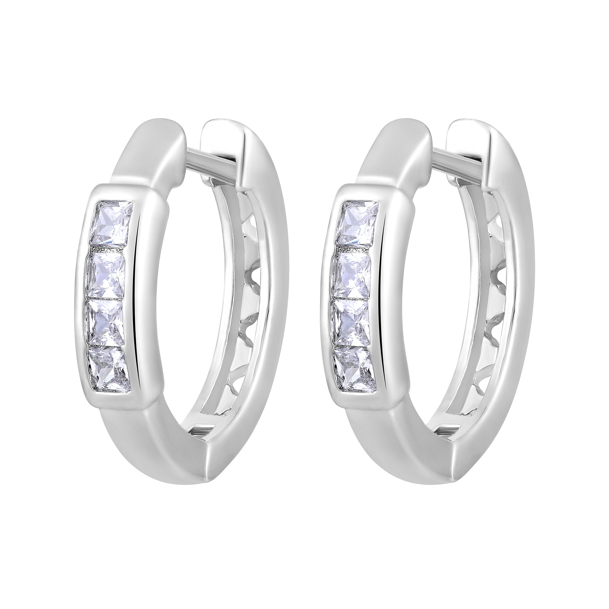 American Diamond Bali Hoop Earrings