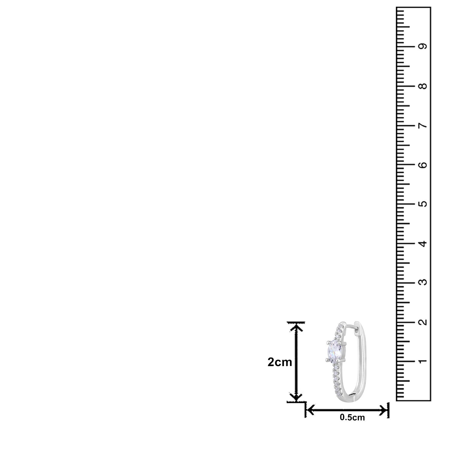 American Diamond Hoop Huggie Earrings