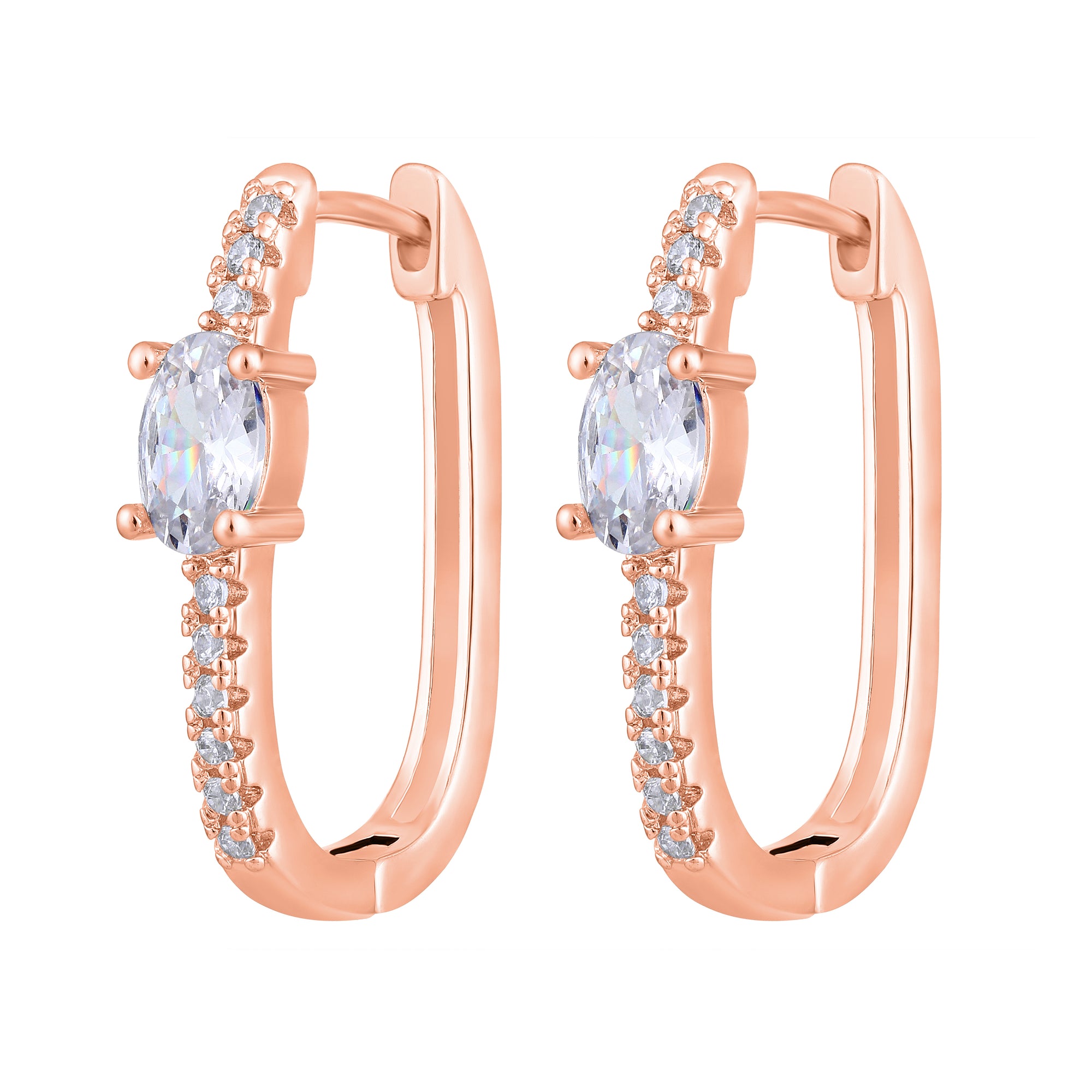 American Diamond Hoop Huggie Earrings