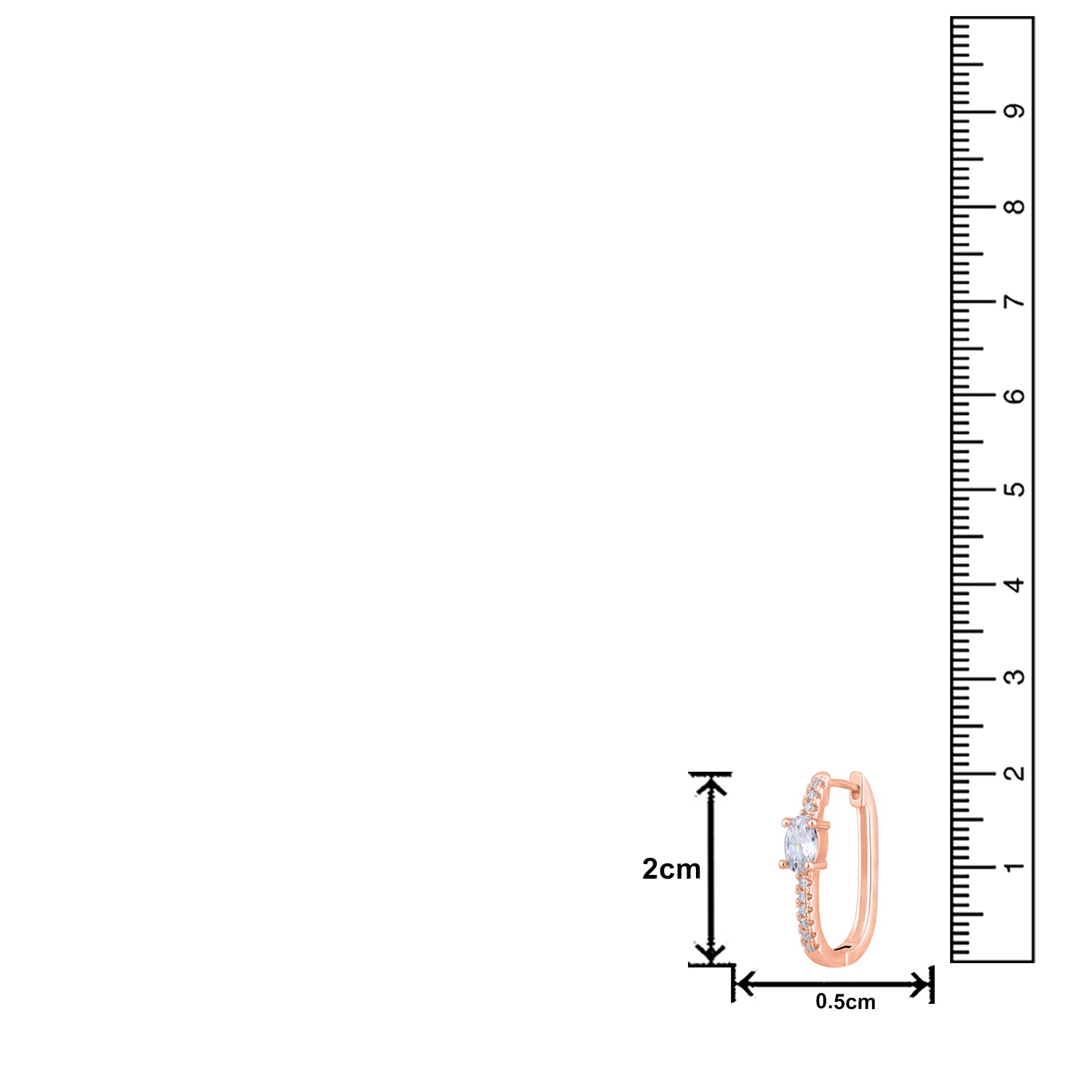 American Diamond Hoop Huggie Earrings