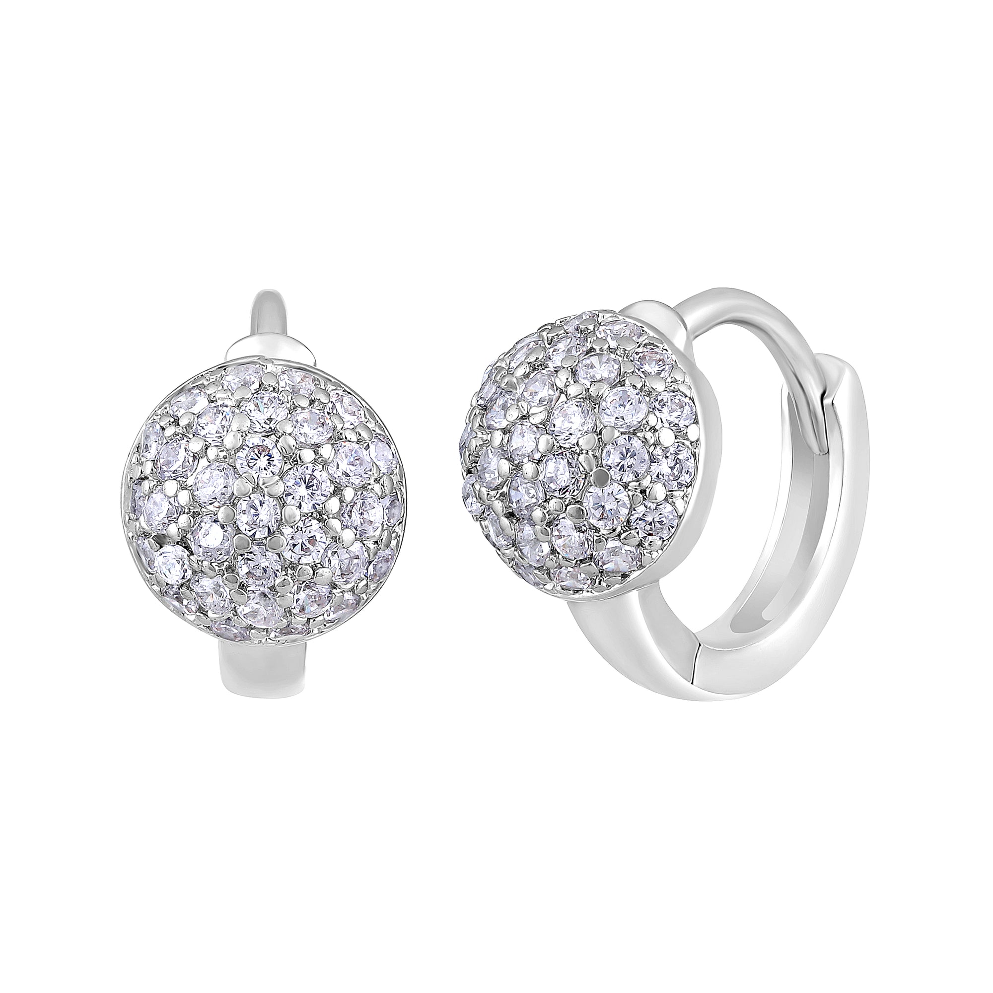 American Diamond Studed Hoop Earrings