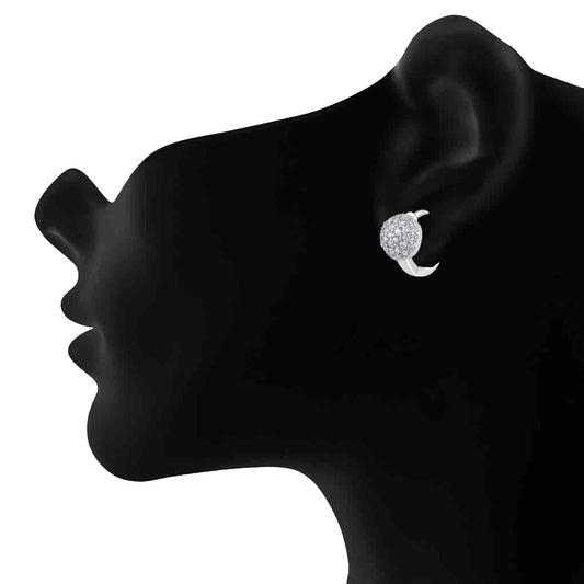 American Diamond Studed Hoop Earrings