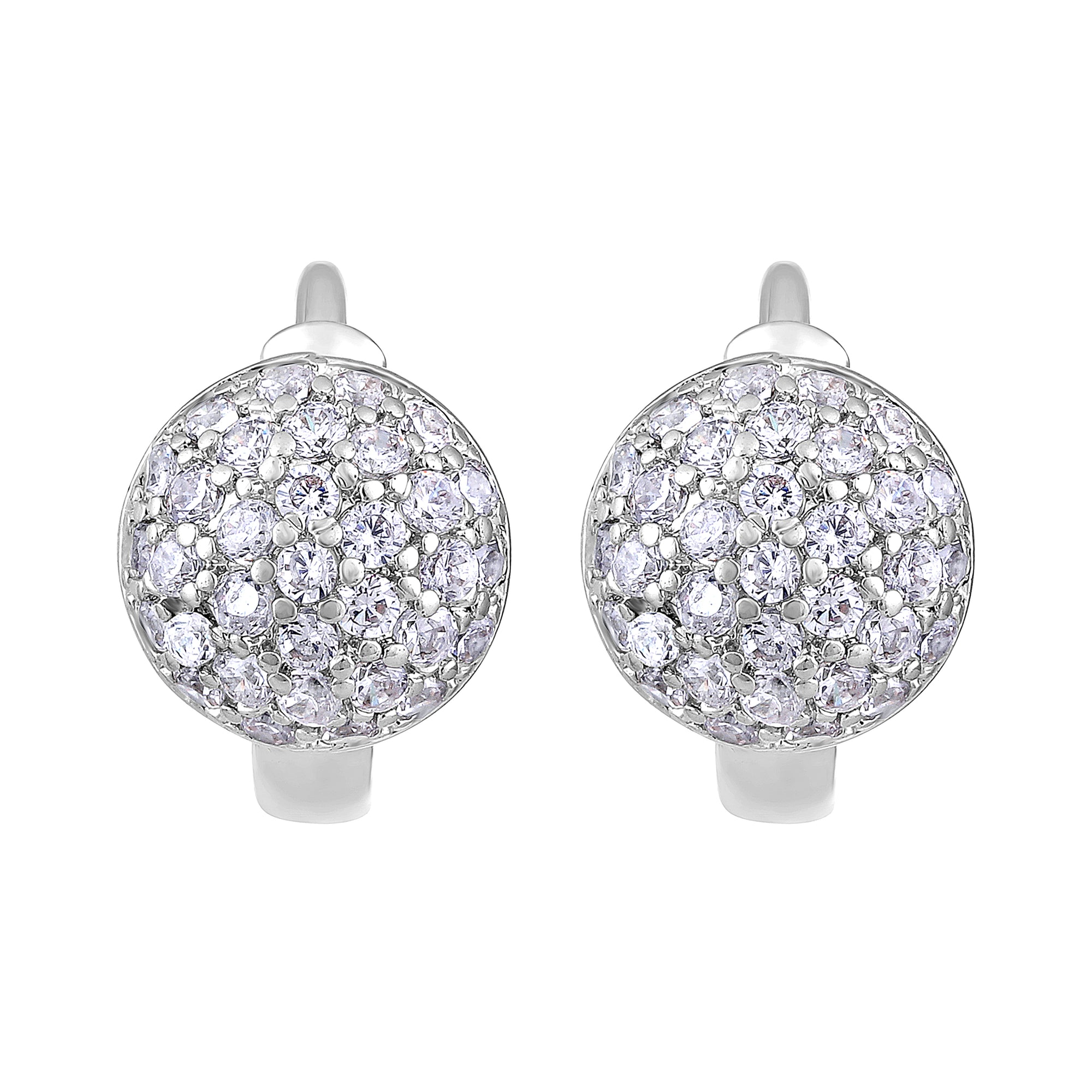 American Diamond Studed Hoop Earrings