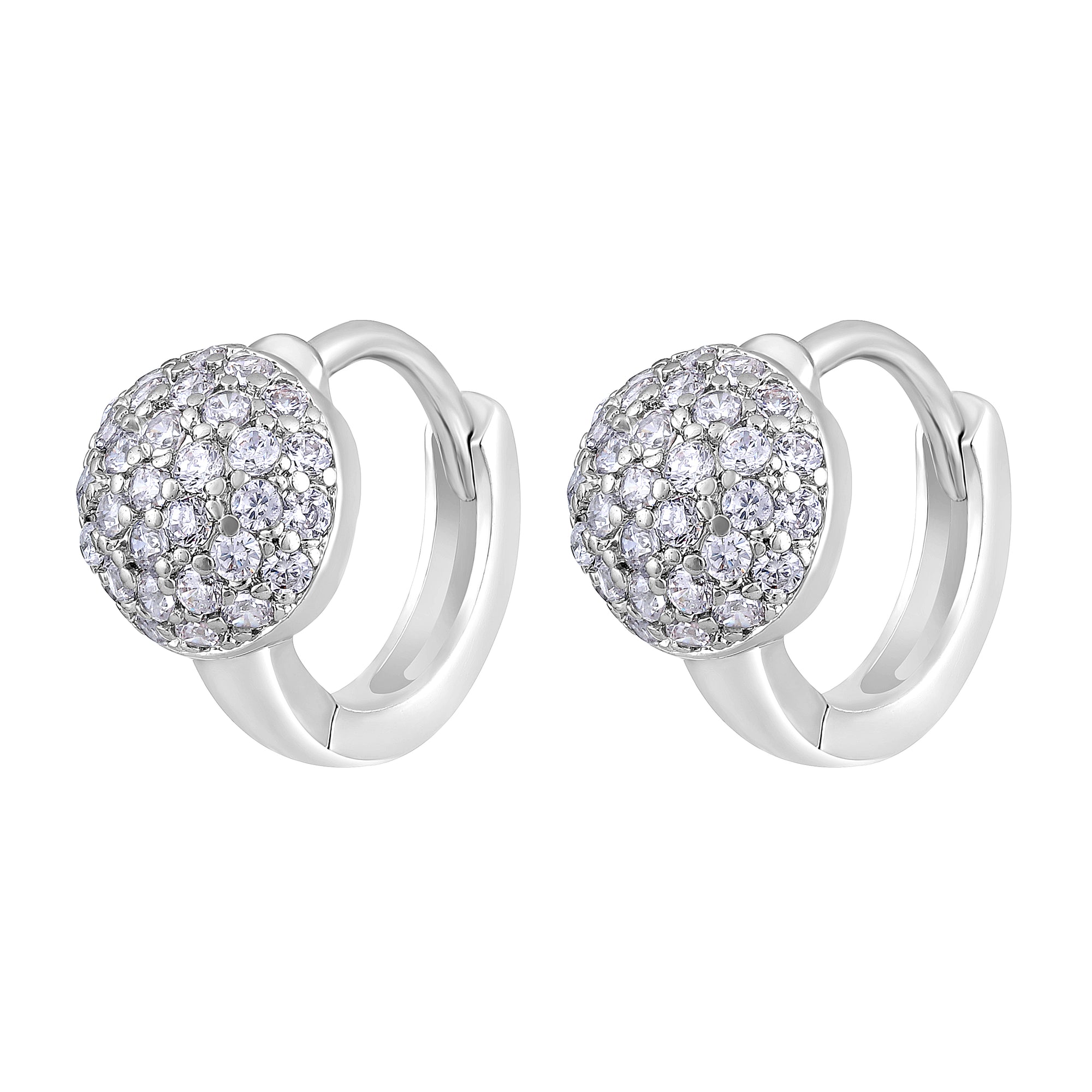 American Diamond Studed Hoop Earrings