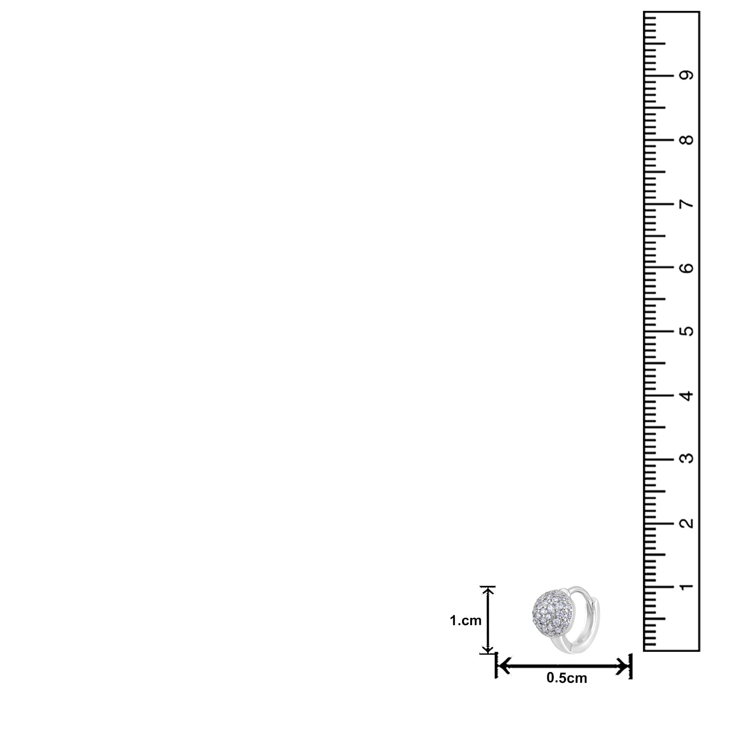 American Diamond Studed Hoop Earrings