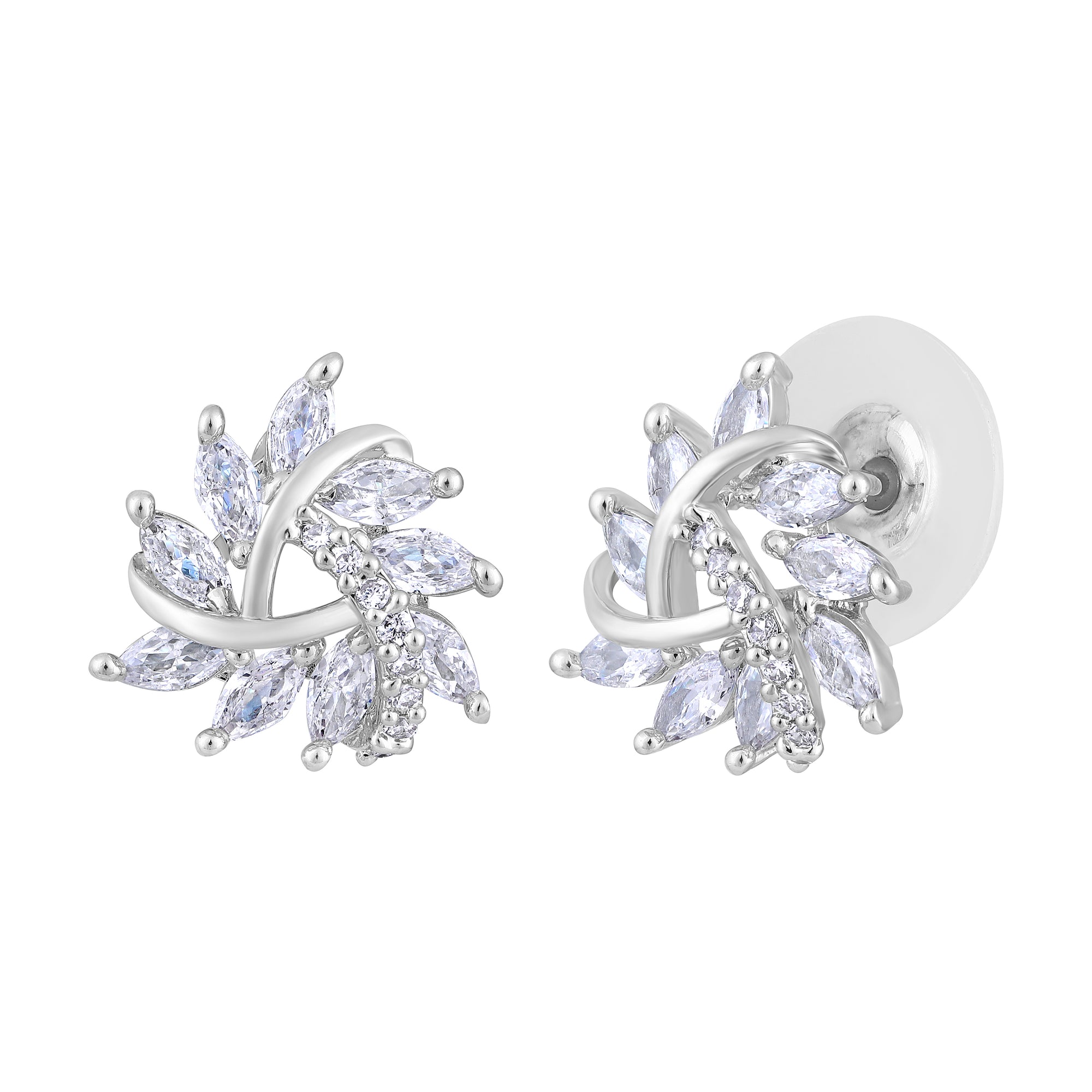 Circular Leaf Shape Stud Earrings For Womens