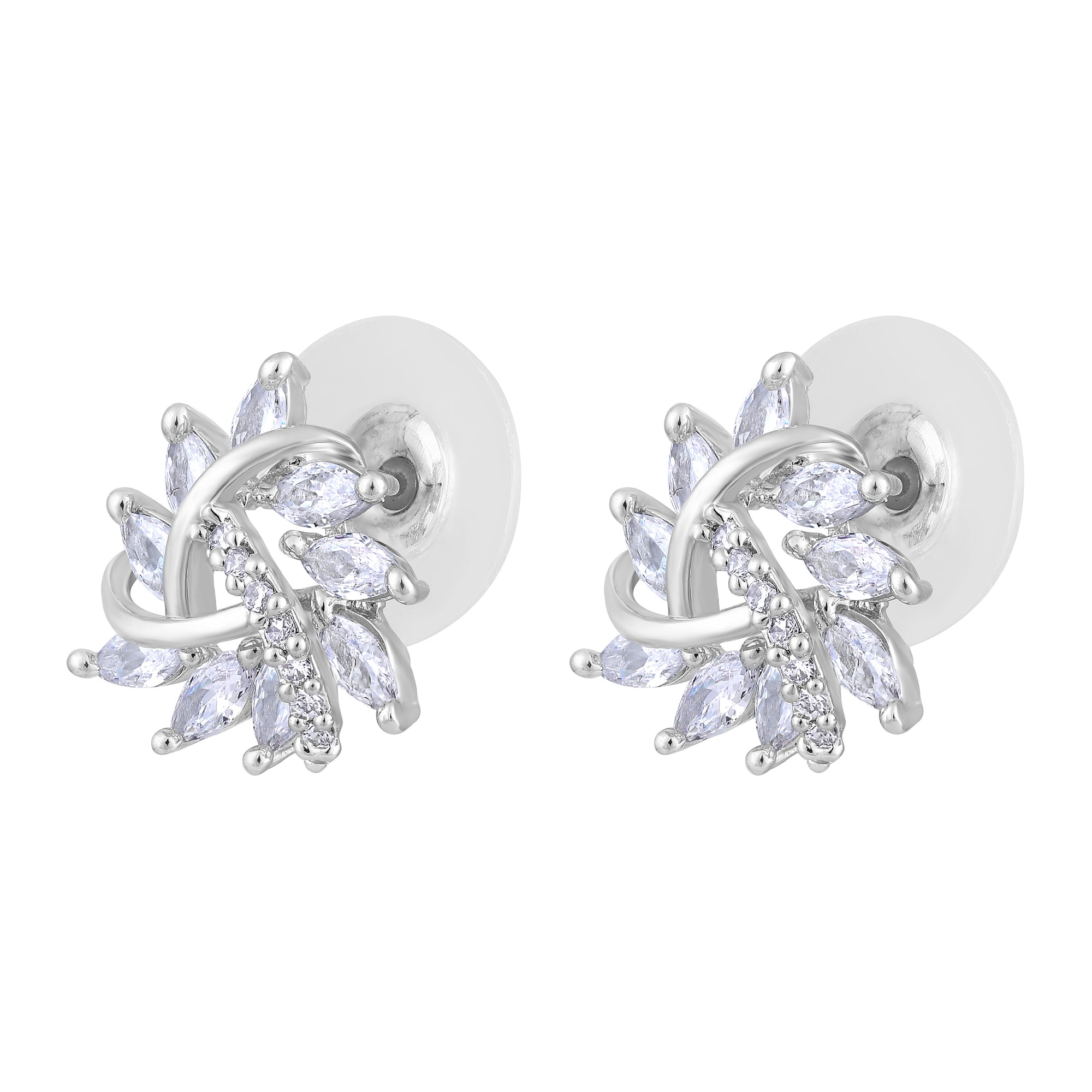 Circular Leaf Shape Stud Earrings For Womens
