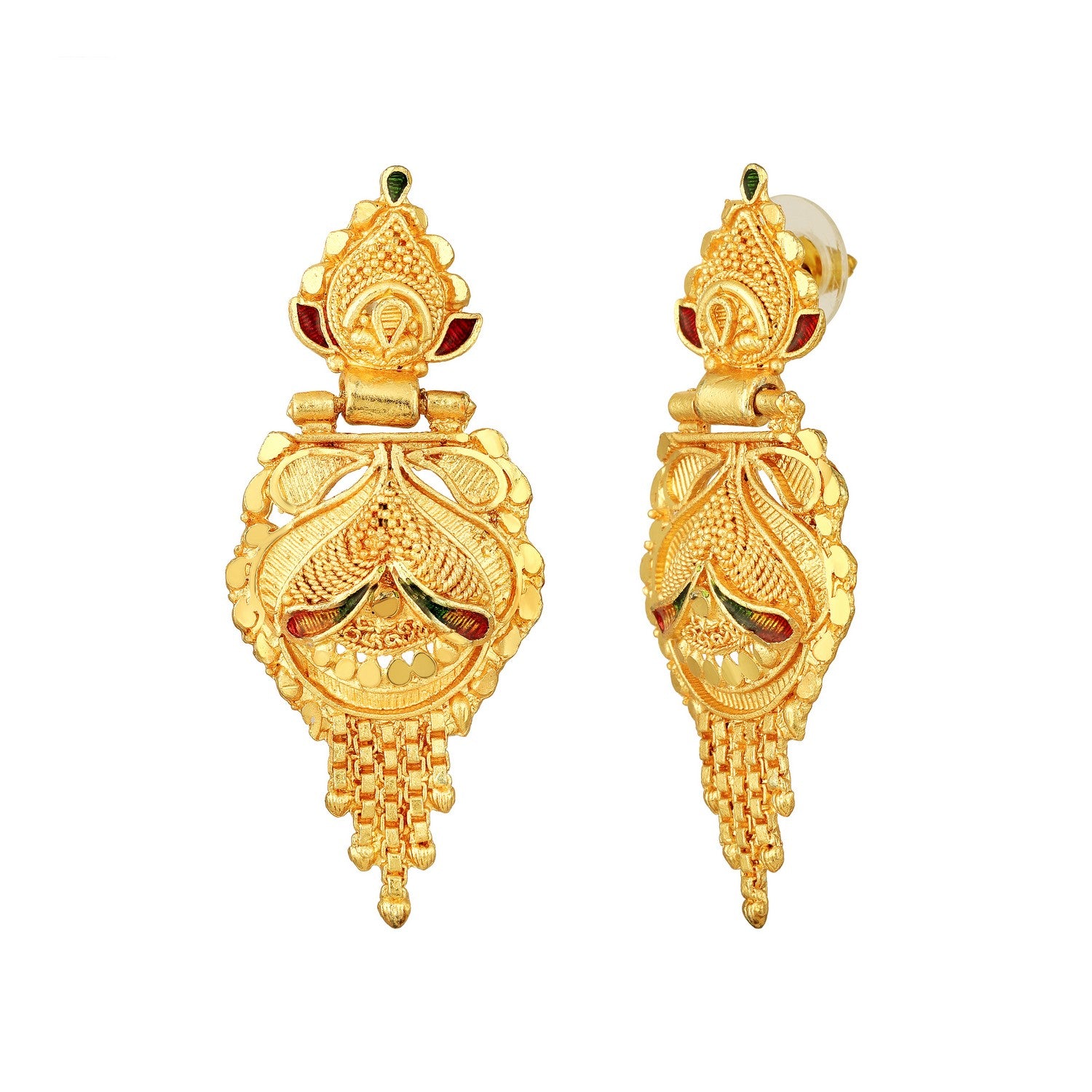 Traditional-floral-shaped-meenakari-work-necklace-set