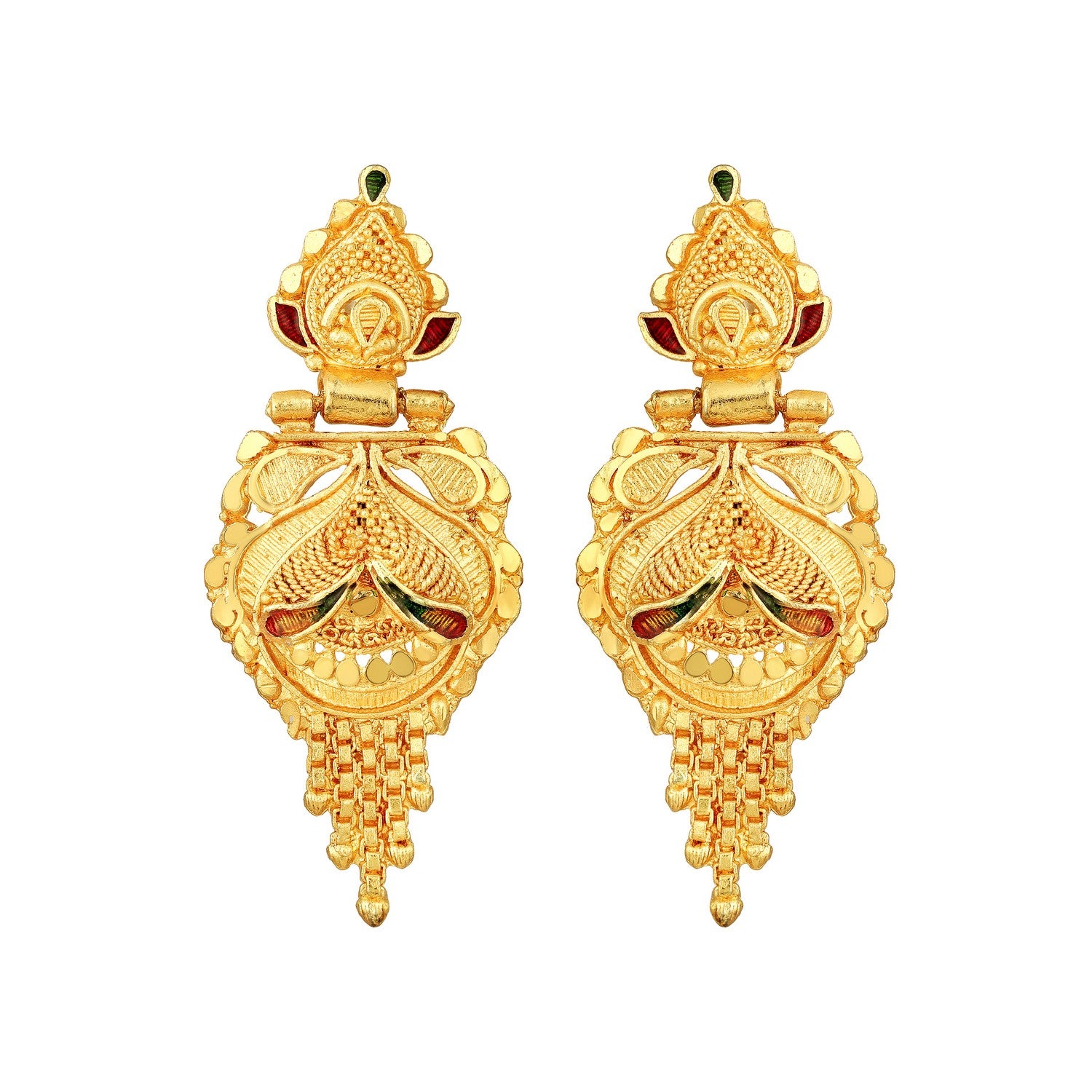 Traditional-floral-shaped-meenakari-work-necklace-set