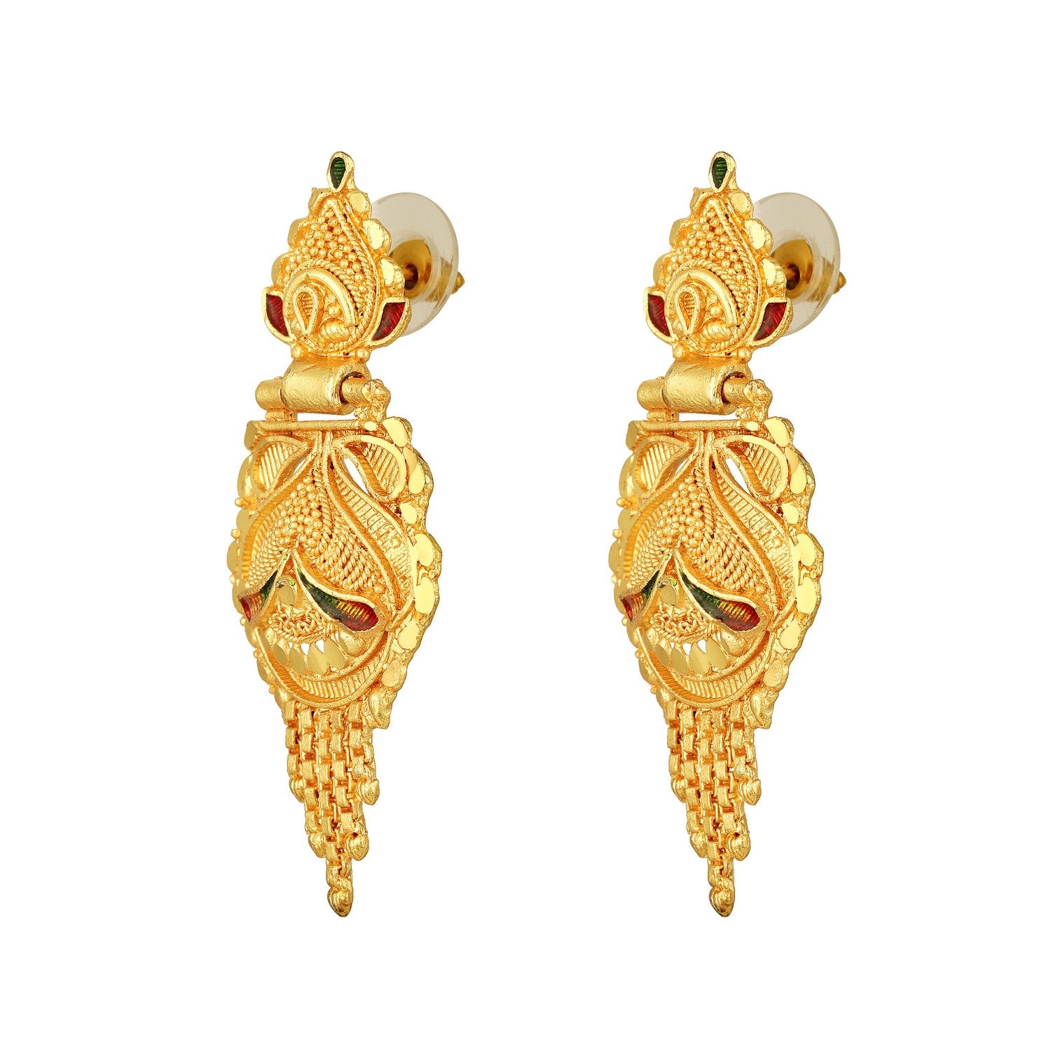 Traditional-floral-shaped-meenakari-work-necklace-set