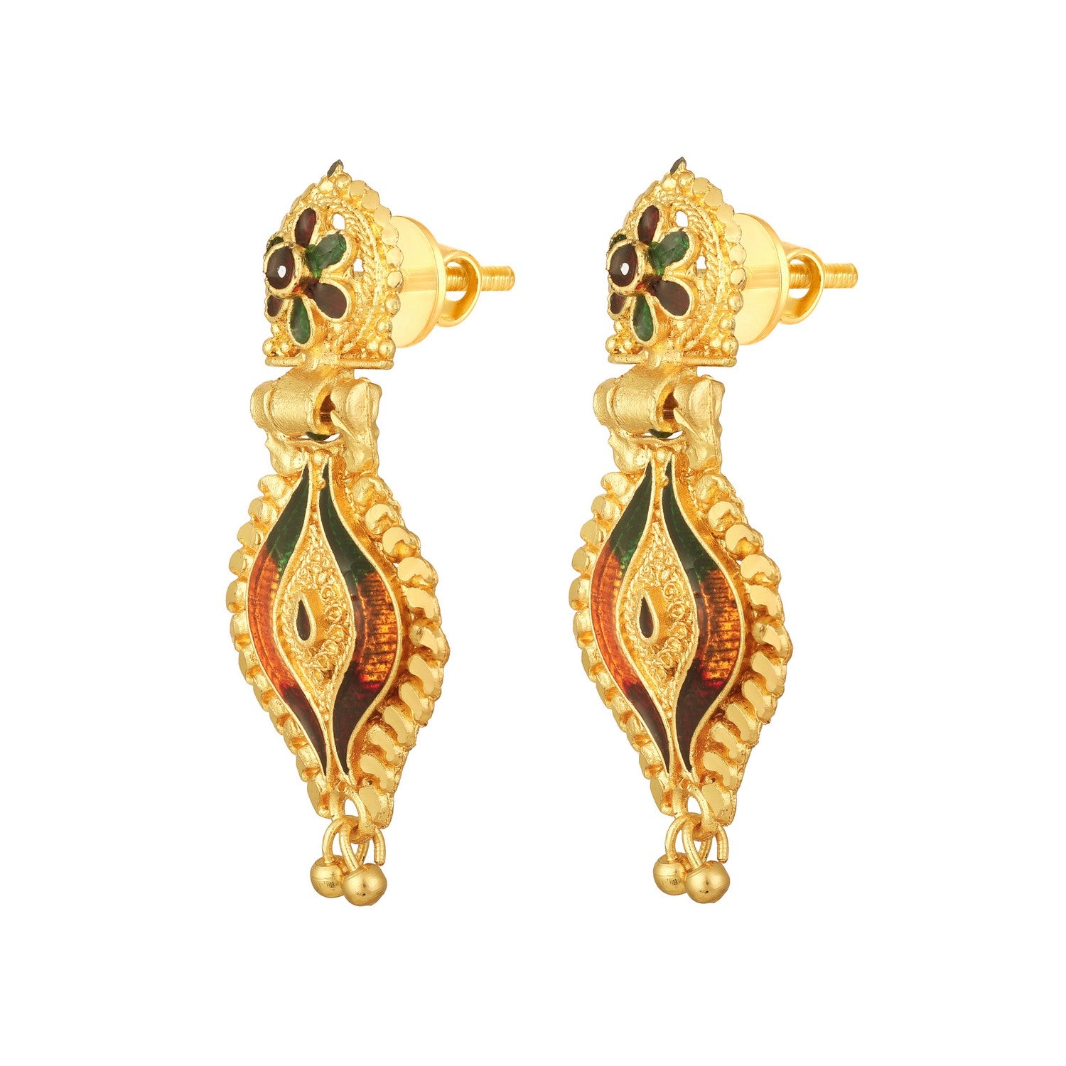 Colourful Peacock Shaped Meenakari Work Traditional Necklace Set