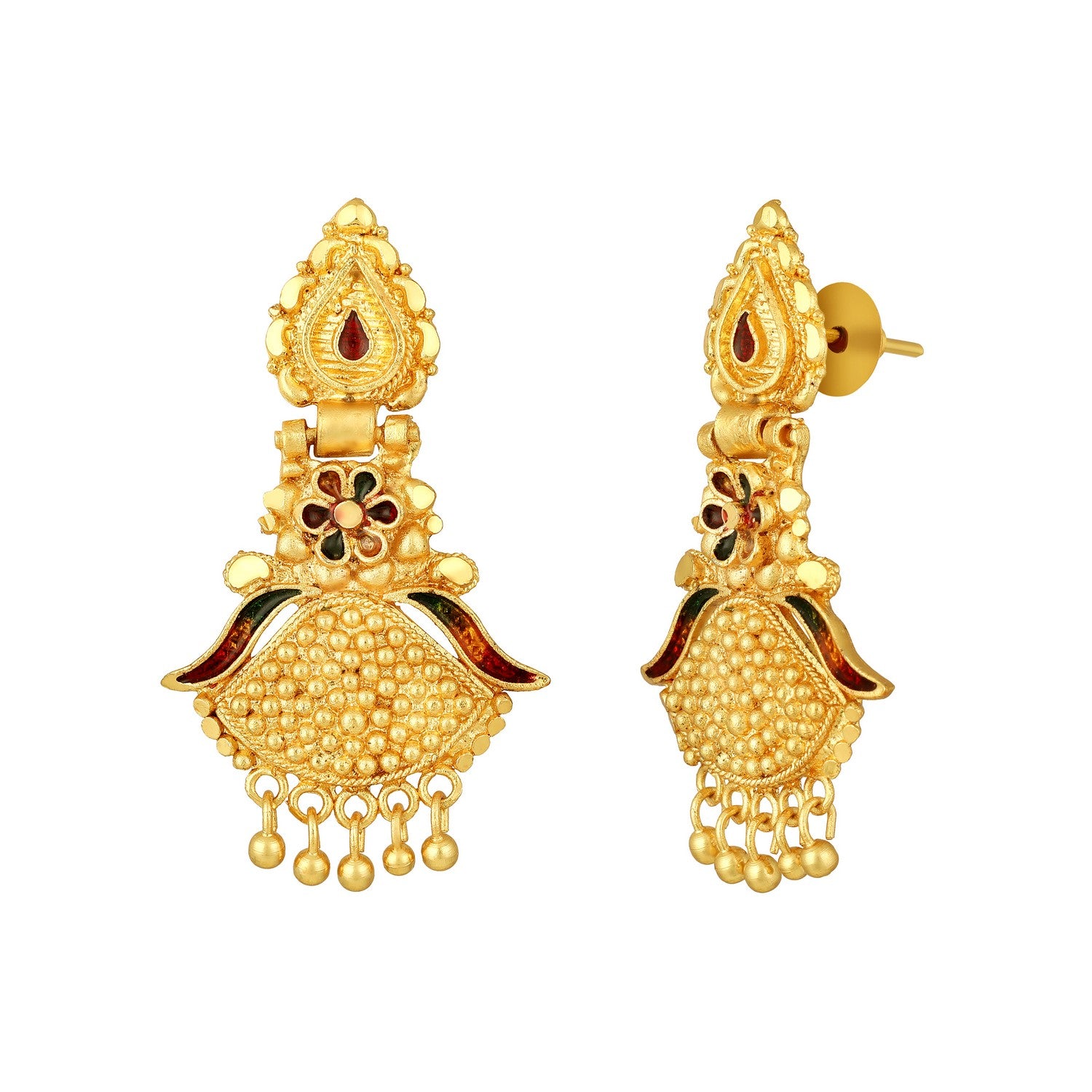 Colourful Peacock Shaped Meenakari Work Traditional Necklace Set