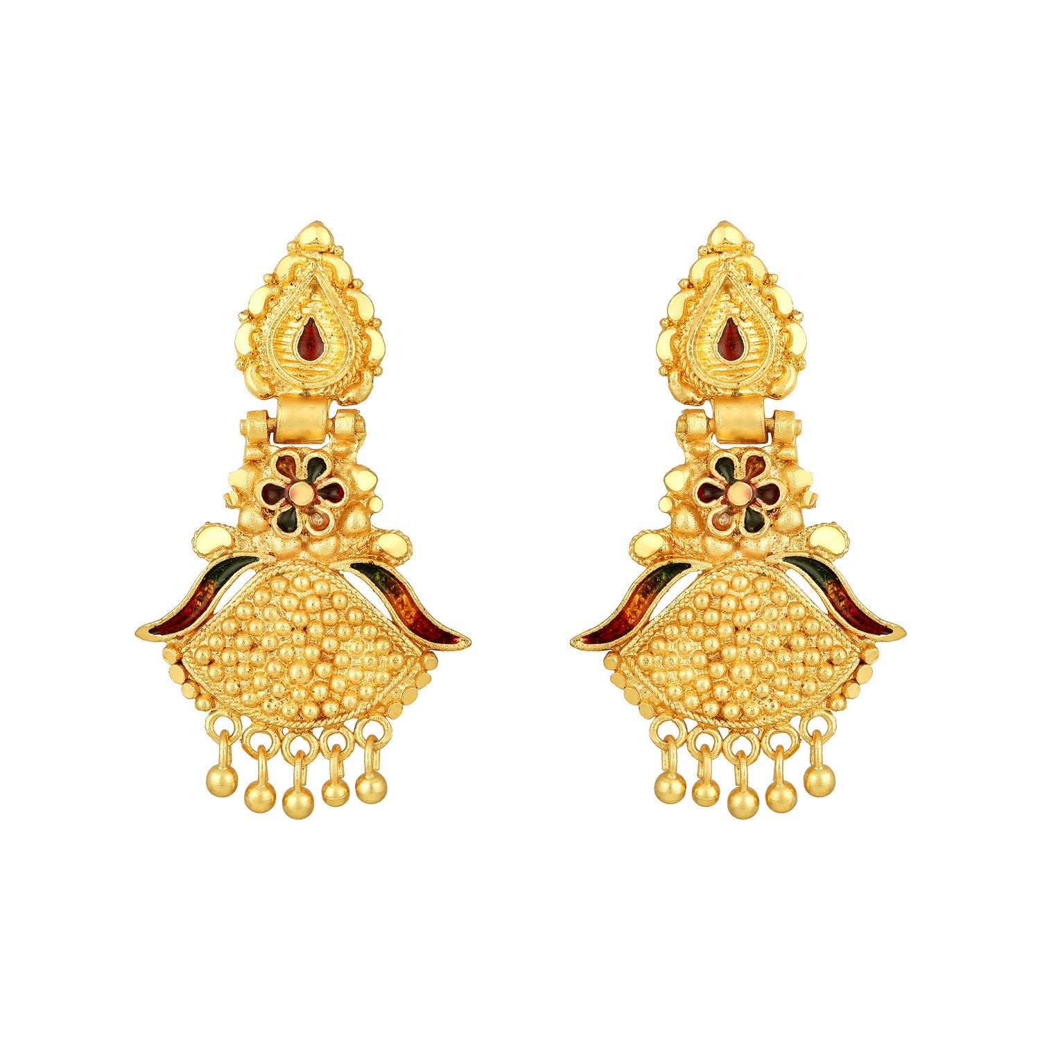 Colourful Peacock Shaped Meenakari Work Traditional Necklace Set