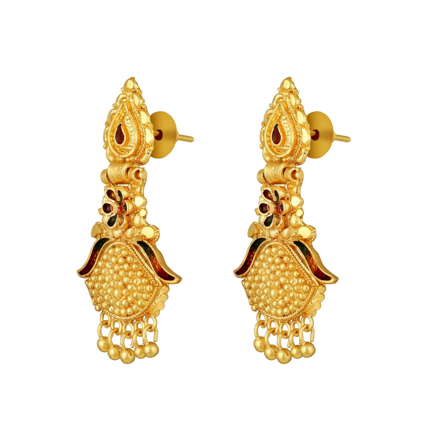 Colourful Peacock Shaped Meenakari Work Traditional Necklace Set