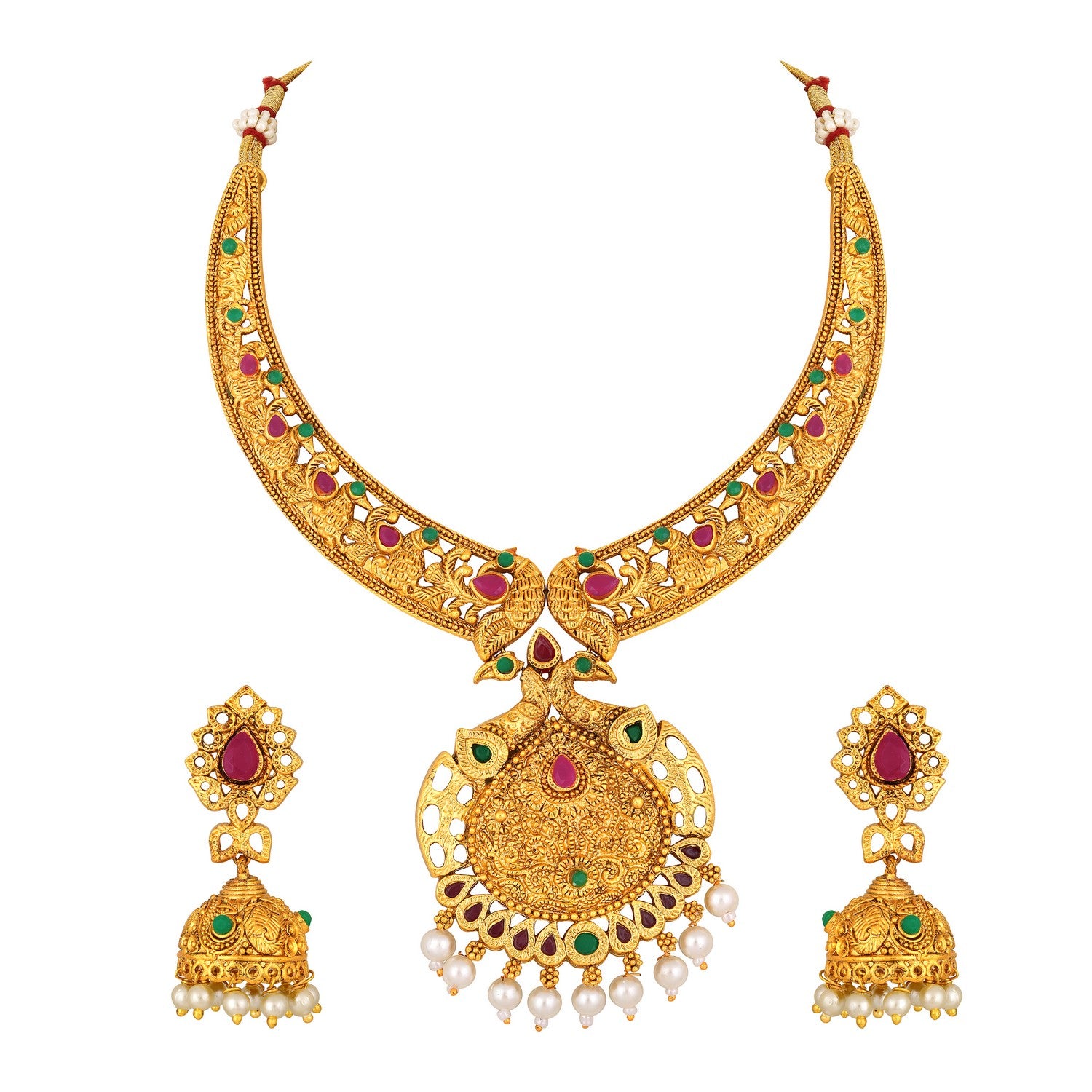 Traditional Multicolour Meenakari Work White Kundan Necklace Set